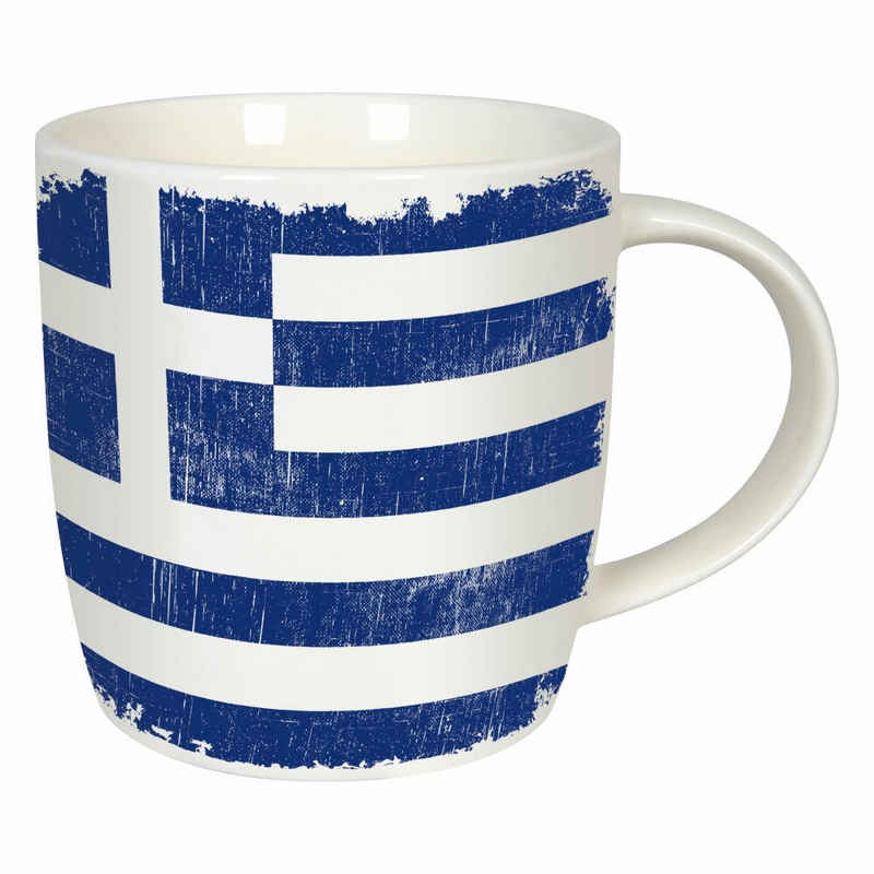 Könitz Becher Vintage Flag Griechenland, 350 ml, New Bone China