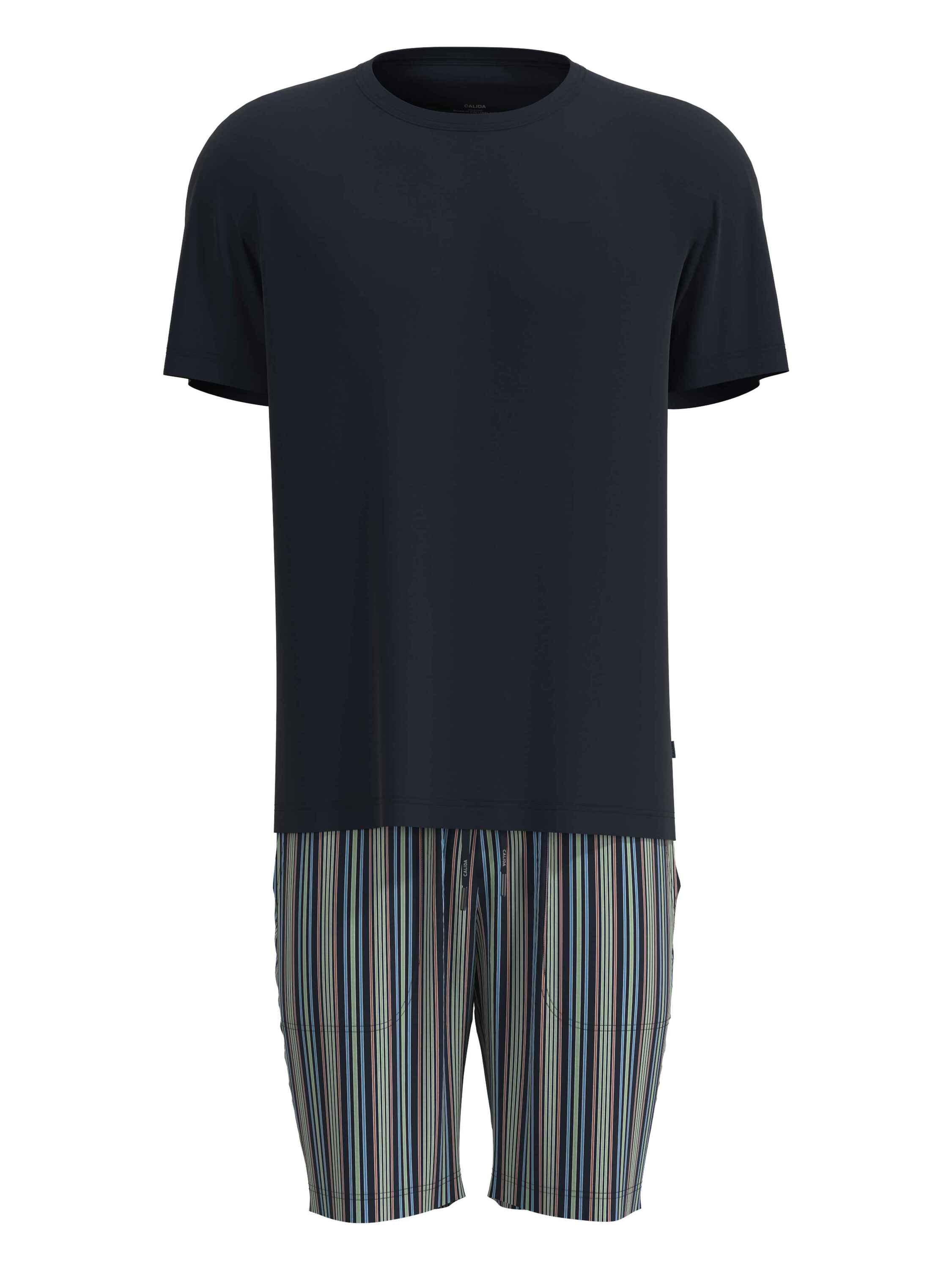 CALIDA blue tlg) Kurz-Pyjama (2 Shorty saphir