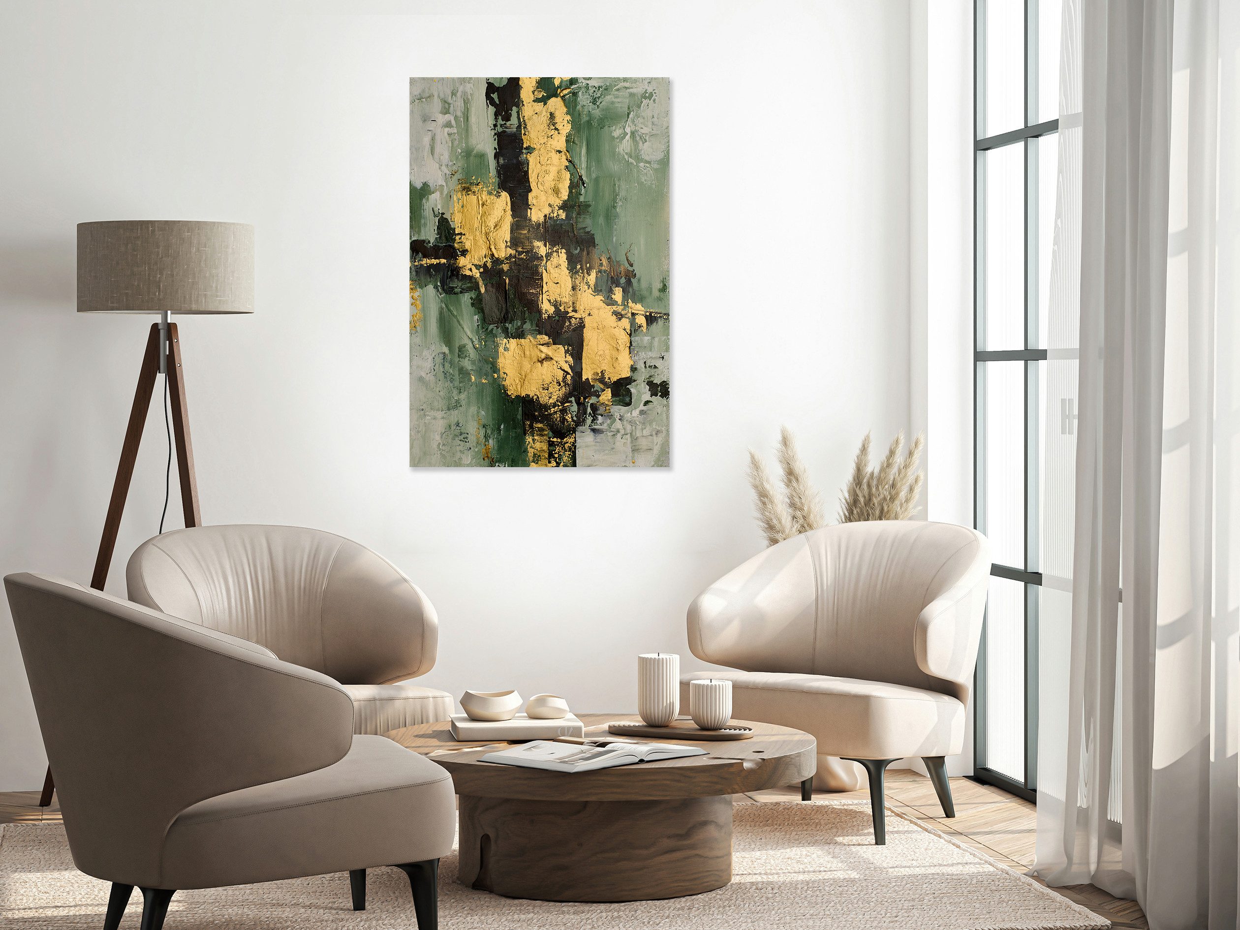 queence Acrylglasbild Wandbild, Goldbild, Bild Abstrakte Kunst mit Blattgold veredelt, Abstrakte, Fantasy, Kunst, Handveredelt mit Blattgold für eine edle und zeitlose Optik.