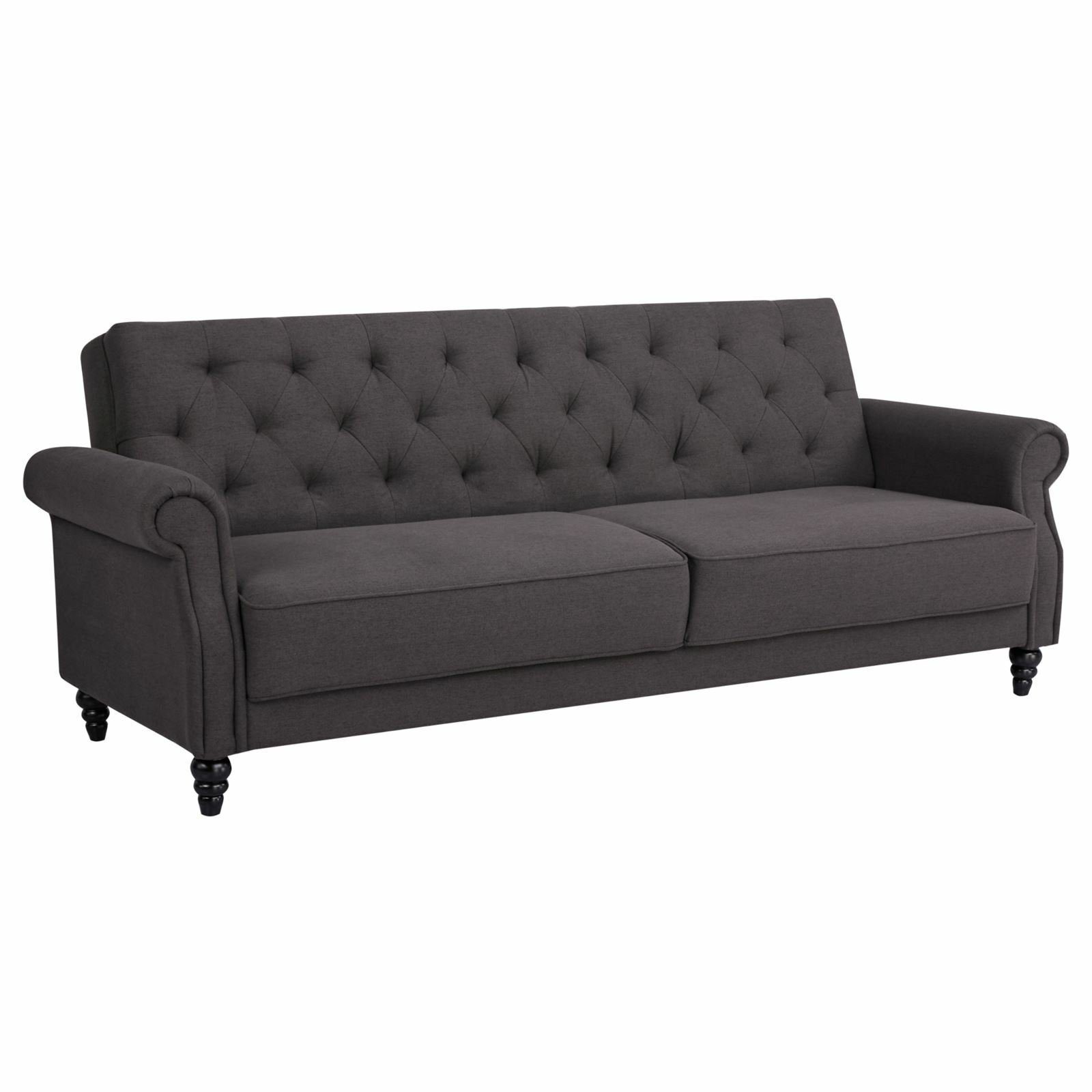 CARO-Möbel Schlafsofa »CORAL«, Schlafsofa Couch 3 Sitzer mit Schlaffunktion Retro Gästebett