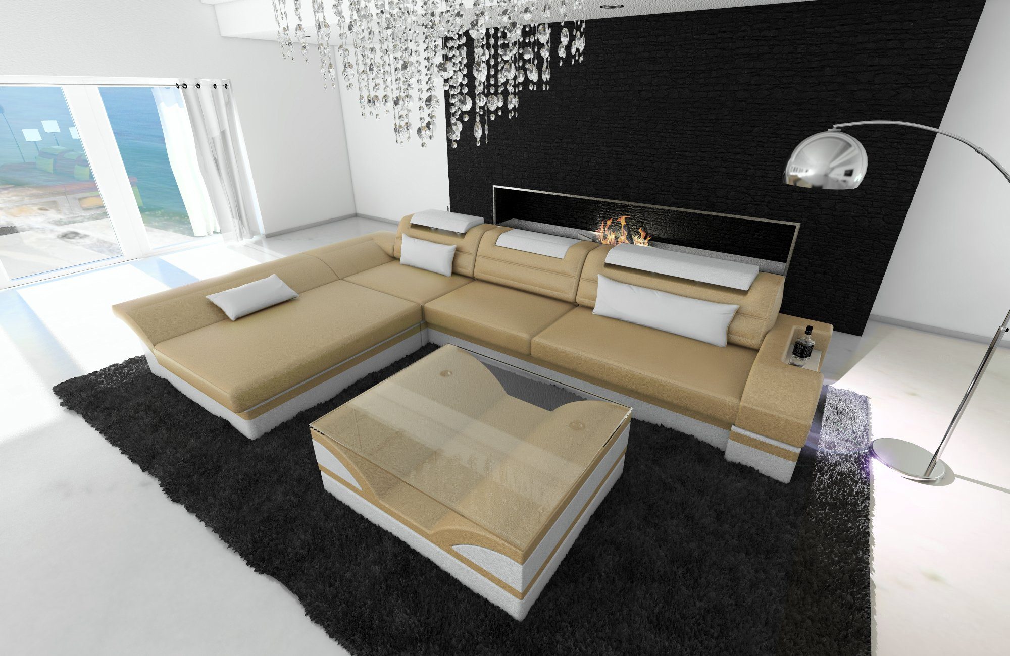 Sofa Dreams Ecksofa Couch Leder Sofa günstig online kaufen