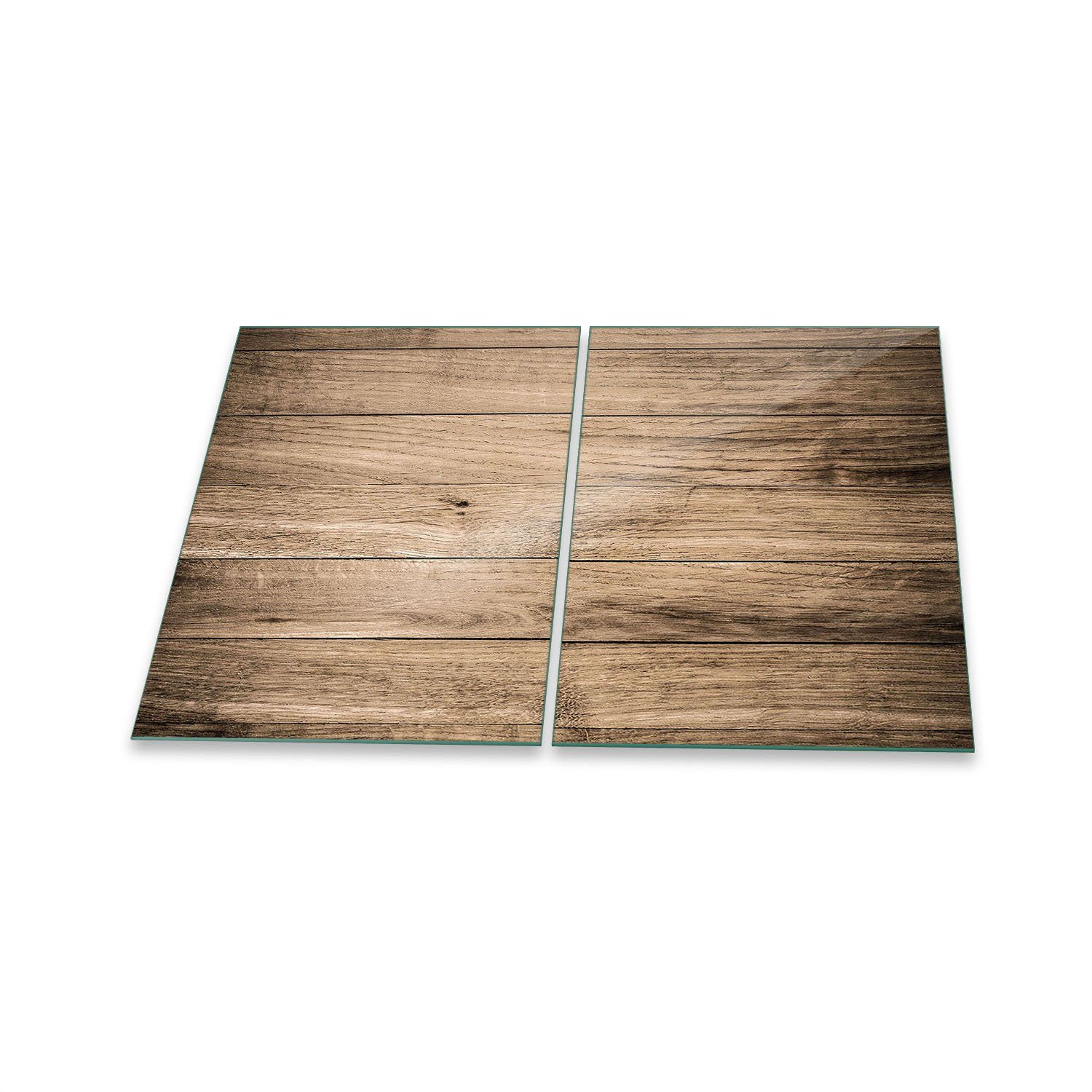 Abstrakt 80x52 Herd-Abdeckplatte Ceranfeldabdeckung Holz Decorwelt 2-teilig