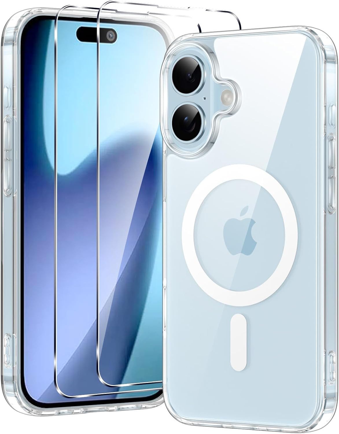 MSM Handyhülle Hülle + 2X Schutzglas für Apple iPhone 17 Panzerfolie MagSafe Klar