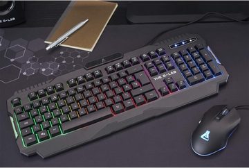 THE G-LAB Combo Helium Bundle für Gaming 4 in 1 - italienische Gamer Tastatur- und Maus-Set, Gaming-Maus 3200 DPI, Kopfhörer, rutschfeste Mauspad - PC Mac PS4 PS5