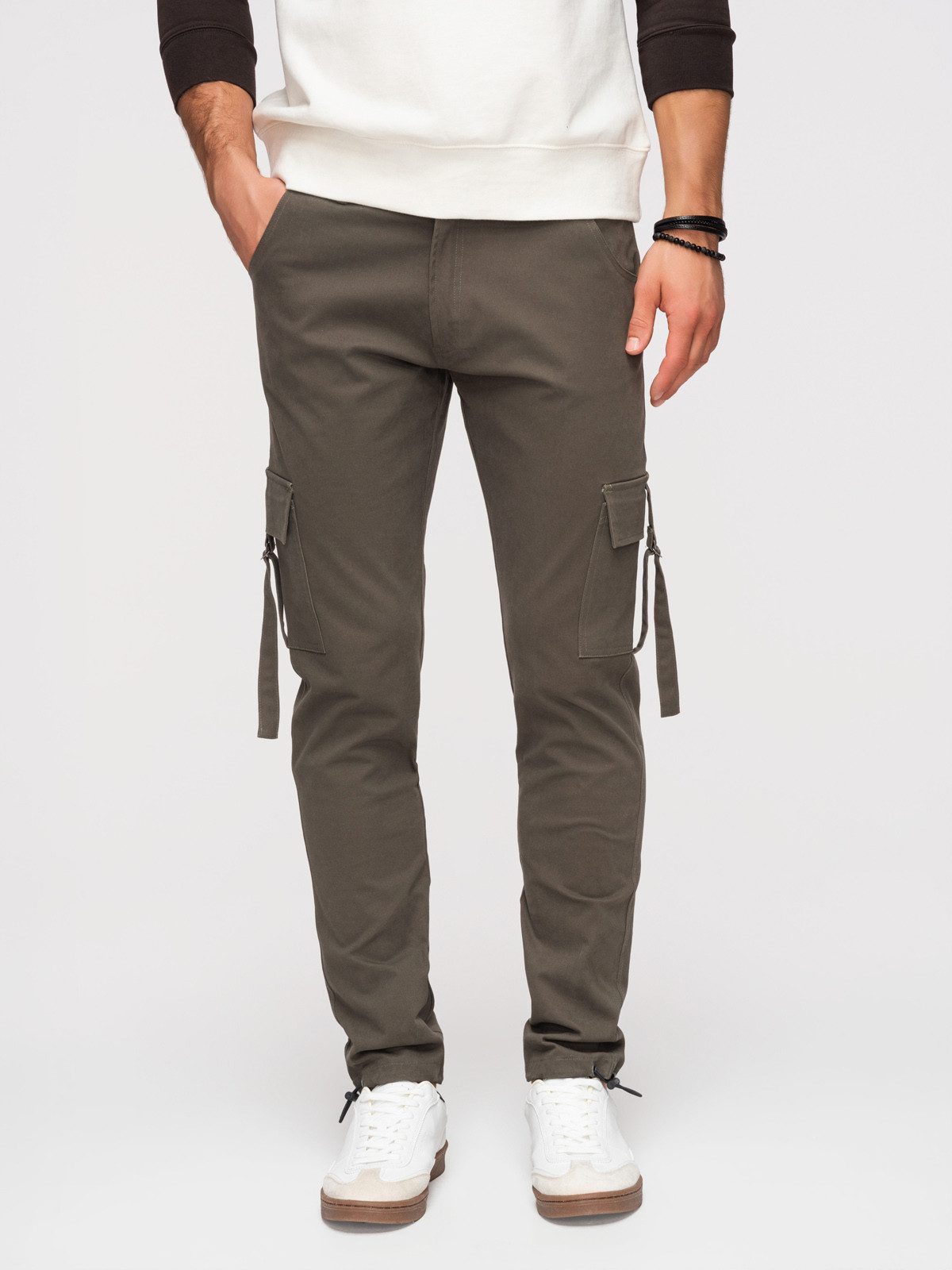 Cargohose Herren Cargo Hose Straight Leg Baumwolle Dunkelgrau L