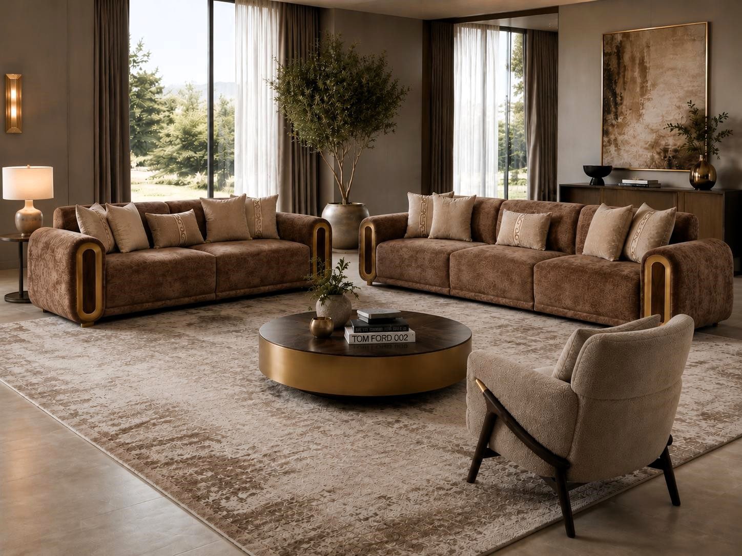 JVmoebel Polstergarnitur Exklusives Wohnzimmer-Set mit 4+3+1-Sitzer und hohem Sitzkomfort, (3-tlg., 4-3-1)