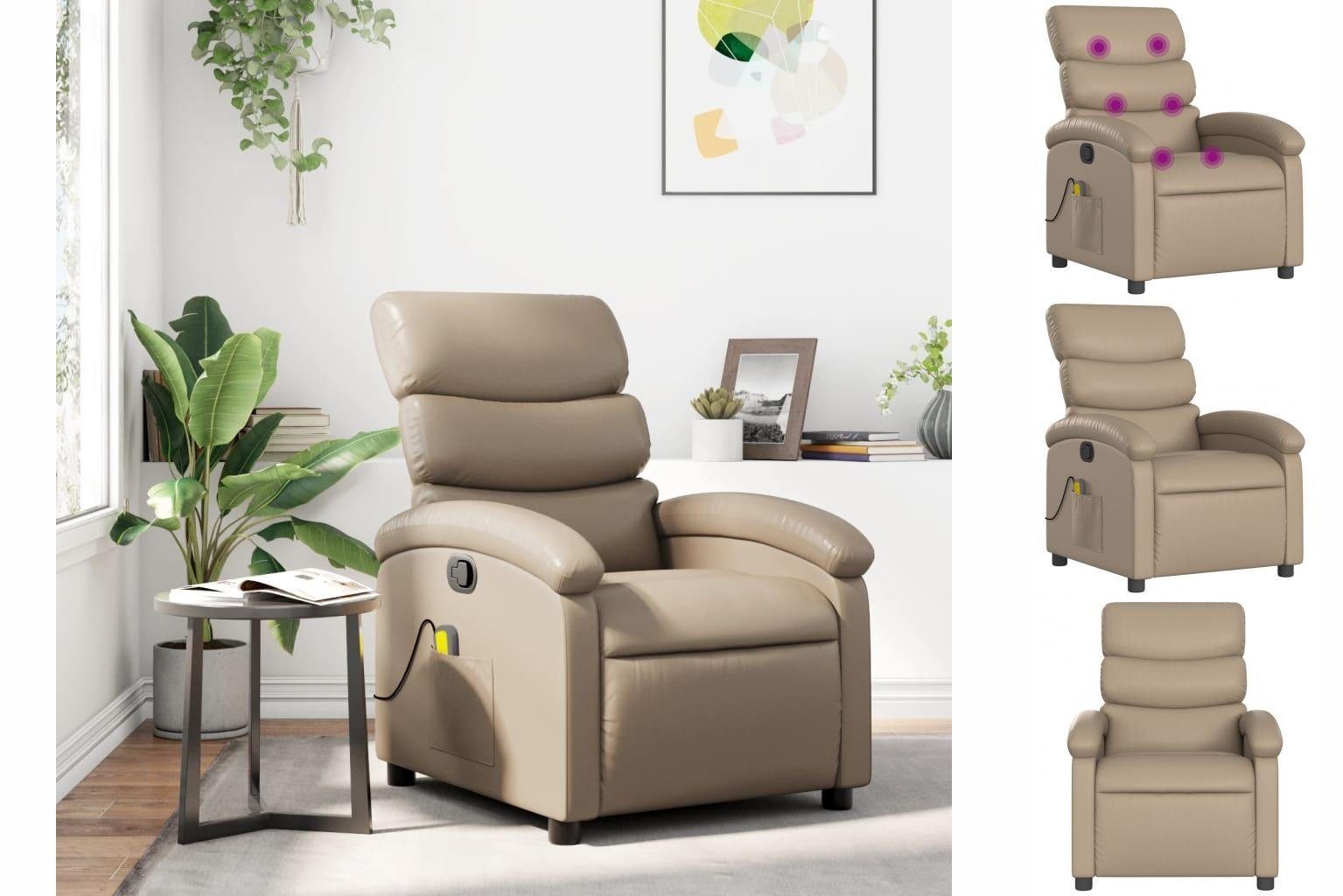 Cappuccino-Braun Massagesessel Kunstleder Relaxstuhl vidaXL Relaxsessel Ferns Massagesessel