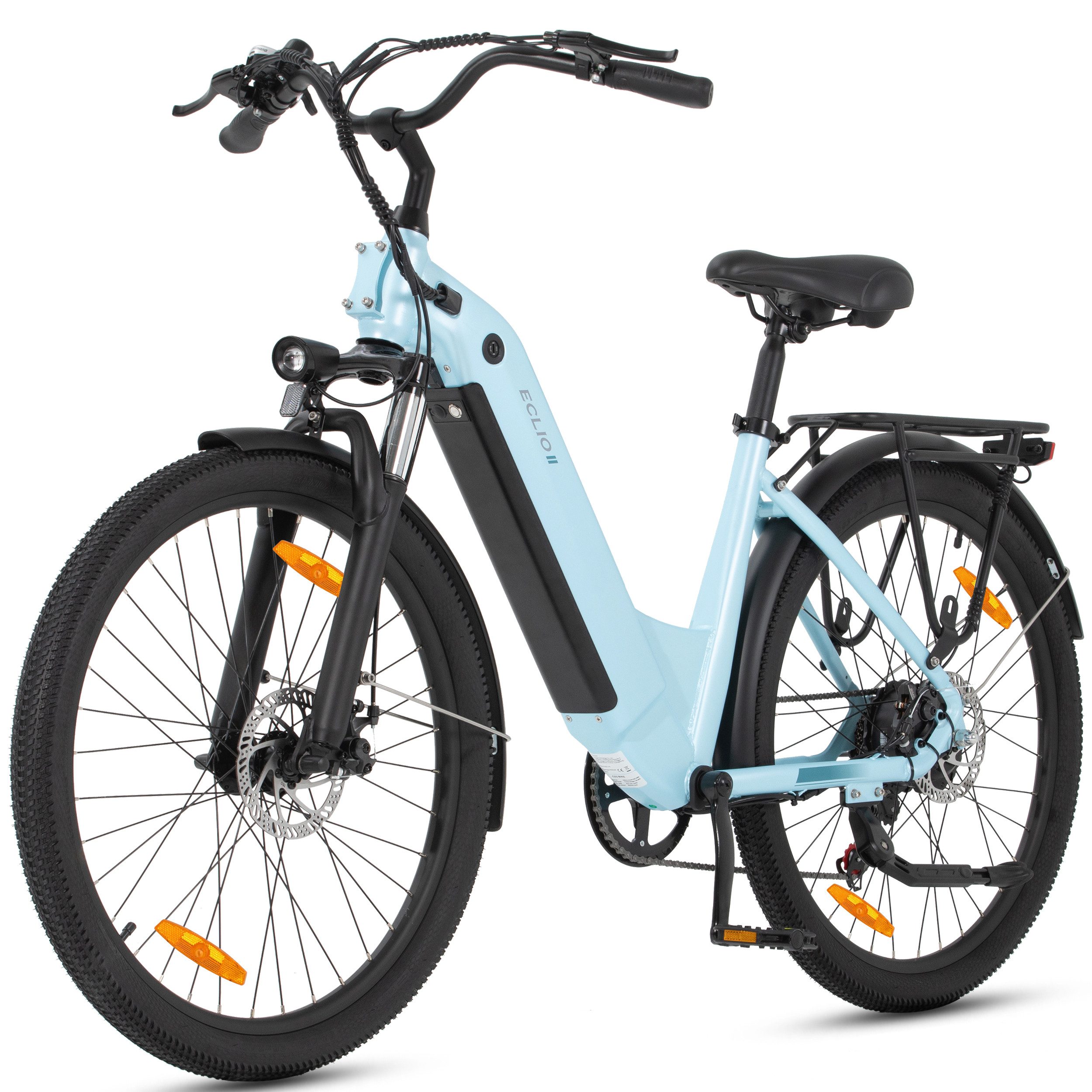 Vankel E-Bike Cityrad e bike für herren 26 zoll 18.2AH 36V 655WH damen 120km Elektrofahrrad, Kettenschaltung, Heckmotor, 655 Wh, (Beleuchtungsset mit Batterieladegerät, Batterieschlüssel, Werkzeug), Komfortables Stadtrad mit Scheibenbremsen & 26" Bereifung für Pendler