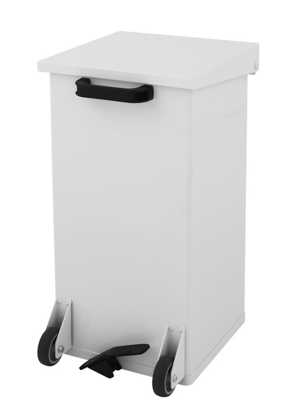 Deckel, 55L, Eckiger Haiti, Abfallbehälter feuerfester Weiß Softclose PROREGAL® Mülleimer