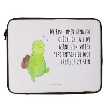 Mr. & Mrs. Panda Laptop-Hülle Schildkröte pfeift - Weiß - Geschenk, fröhlich, Lebensfreude, Schildi