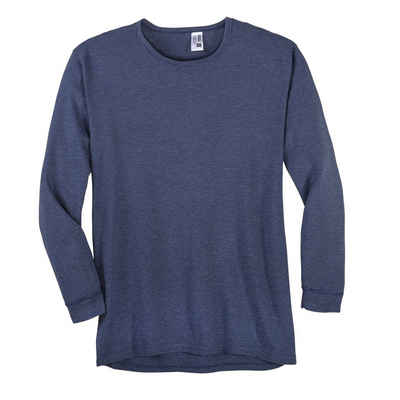 Arbeitswäsche Unterhemden Langarm 2er Set Blau Grau Thermo Shirt für Herren 