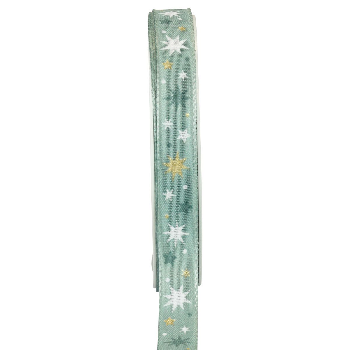 Dekoband Weihnachten Geschenkband Blau, Schleifenband Sternmuster 15mm x 20m
