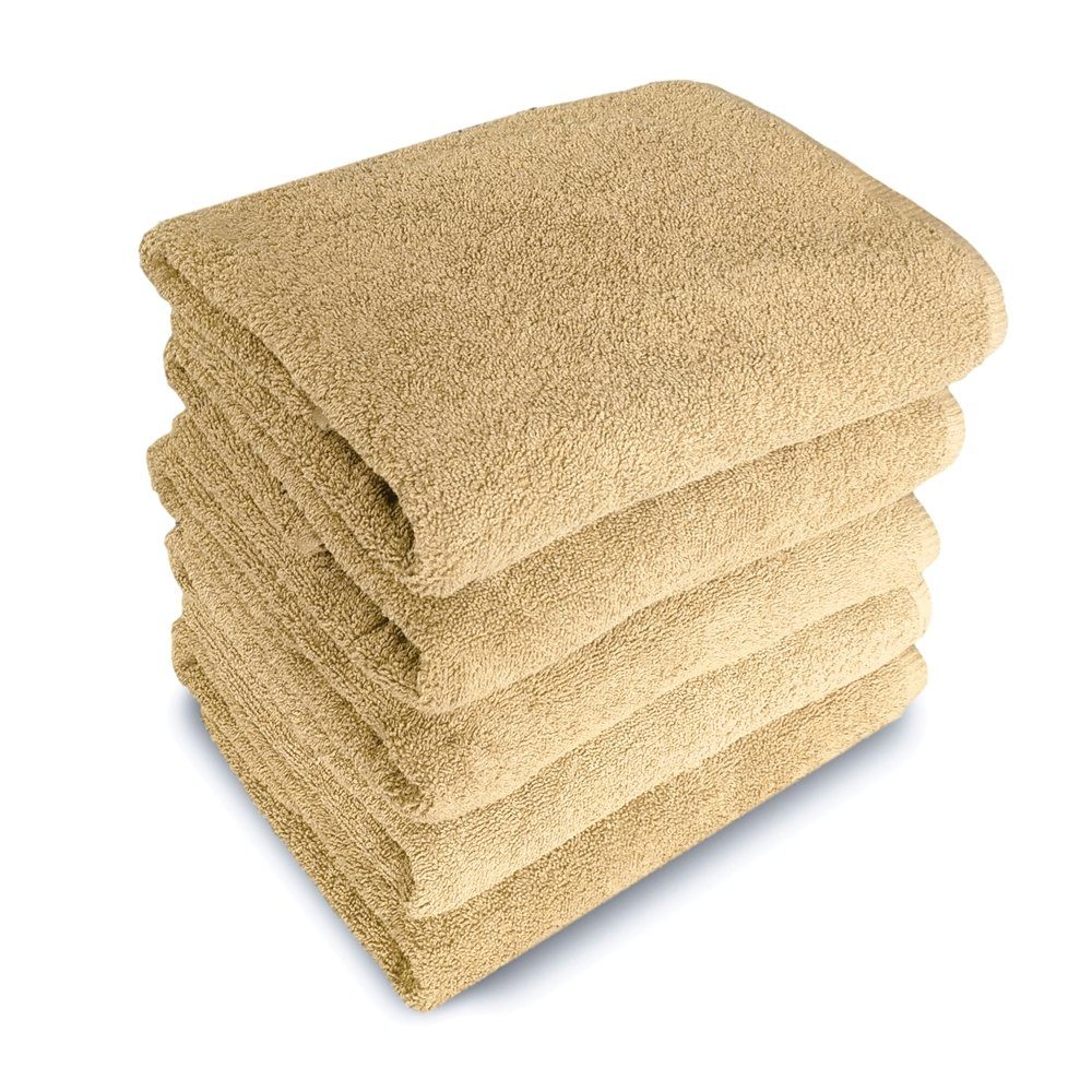 Set 5-tlg), einzeln Baumwolle, 500 MatratzenL.A.B® 23 100% Handtuch beige verpackt Frottee, g/m², Rimini Farben, - Aufhänger, 08 mit (Set,