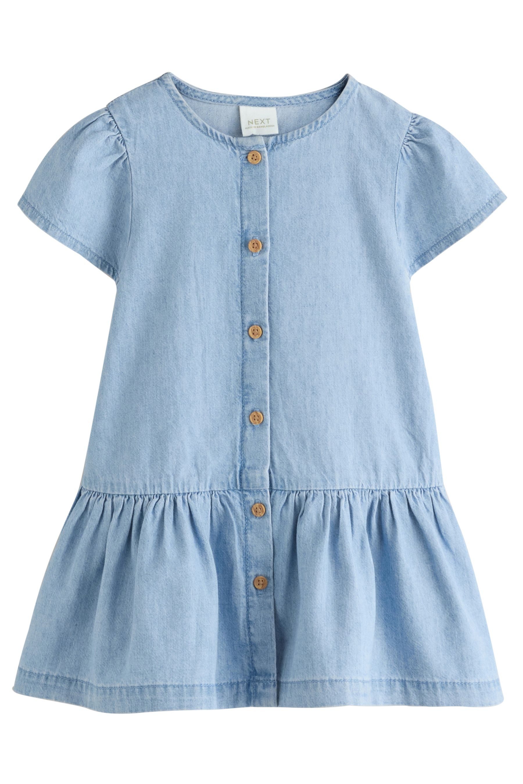 Next Blusenkleid Kurzärmeliges Baumwollkleid (1-tlg)