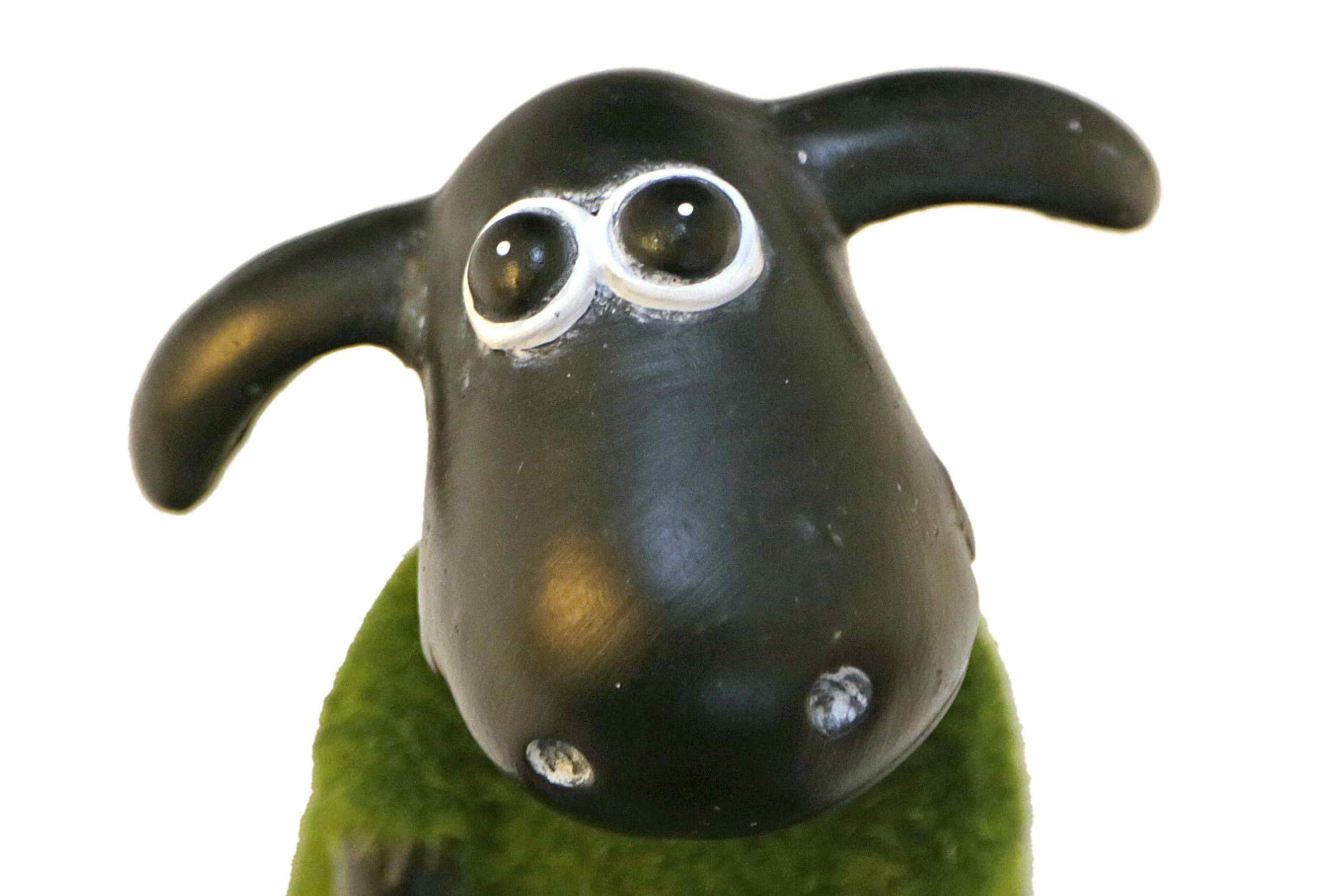 Casa Collection by Jänig Dekofigur Schaf grün (mit Rasenfell) sitzend, Höhe: 13cm, Tierfigur, Dekofigur Schaf