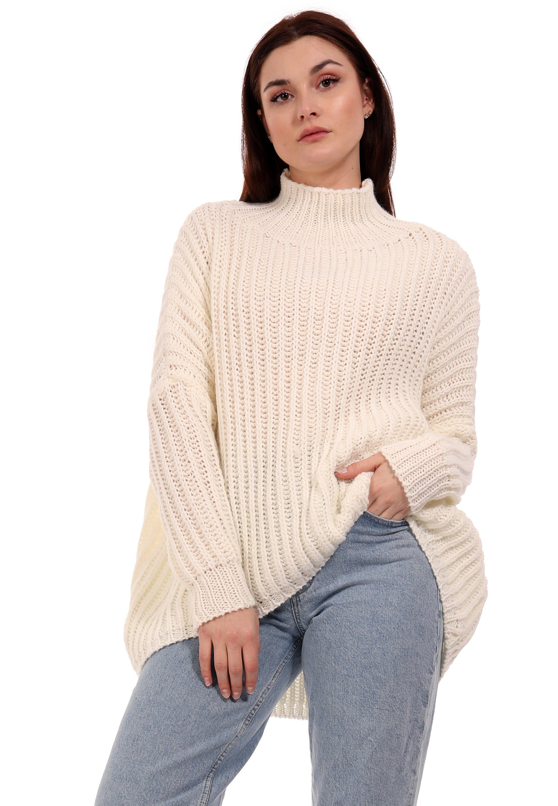 YC Fashion & Style Longpullover »Oversized Pullover Grobstrick Vokuhila  Sweater One Size« (1-tlg) casual