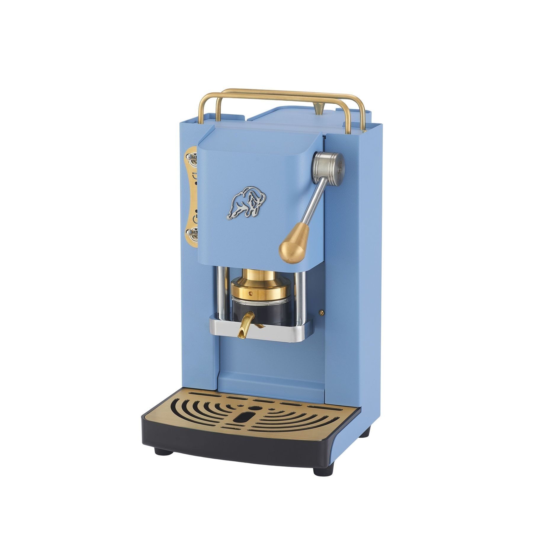 Faber Coffee Machines Espressomaschine Pro Essential Messing Kaffeepadmaschine, 44m ESE Pads, Messing-Details mit hochwertigem 3D-Logo