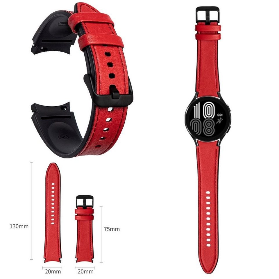 Wigento Für Samsung Galaxy Watch 4 40mm / 42mm / Classic 42mm / 46mm Uhr Kunst Leder / Silikon Wigento Für Samsung Galaxy Watch 4 40mm / 42mm / Classic 42mm / 46mm Uhr Kunst Leder / Silikon