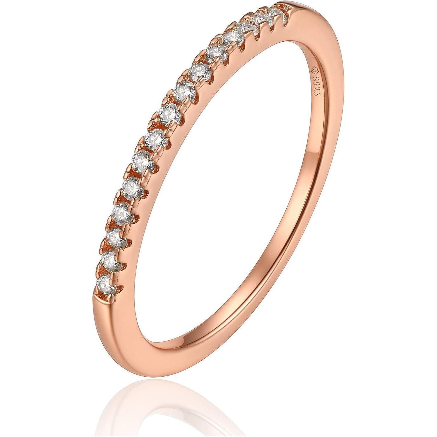 LuxusKollektion Verlobungsring Moissanit Verlobungsring Damen Herren Ehering Rosegold §925 Bandring