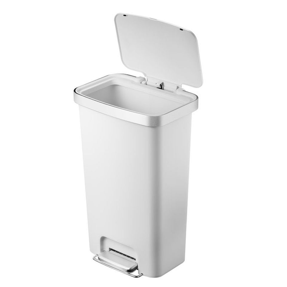 Mülleimer Funktionale mit Soft-Close-Deckel, Treteimer PROREGAL® Weiß Kunststoff 45L aus