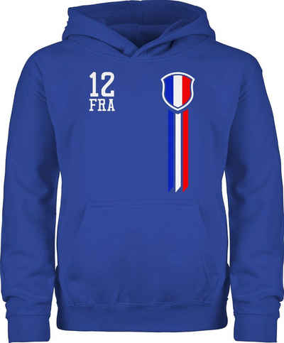 Shirtracer Hoodie 12. Mann Frankreich Fanshirt 2024 Fussball EM Fanartikel Kinder