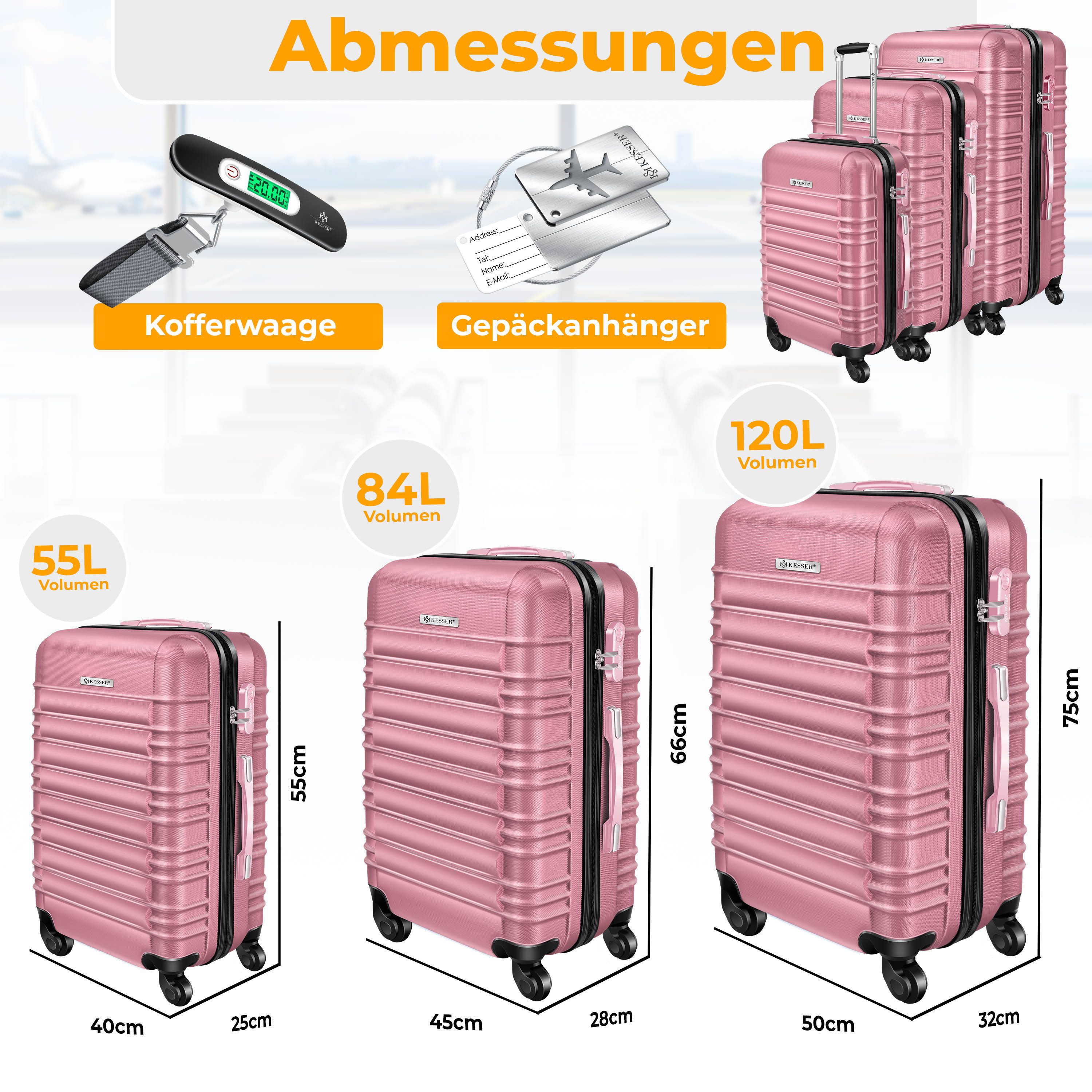 KESSER Kofferset, 4 Rollen, (3 tlg), günstig online kaufen