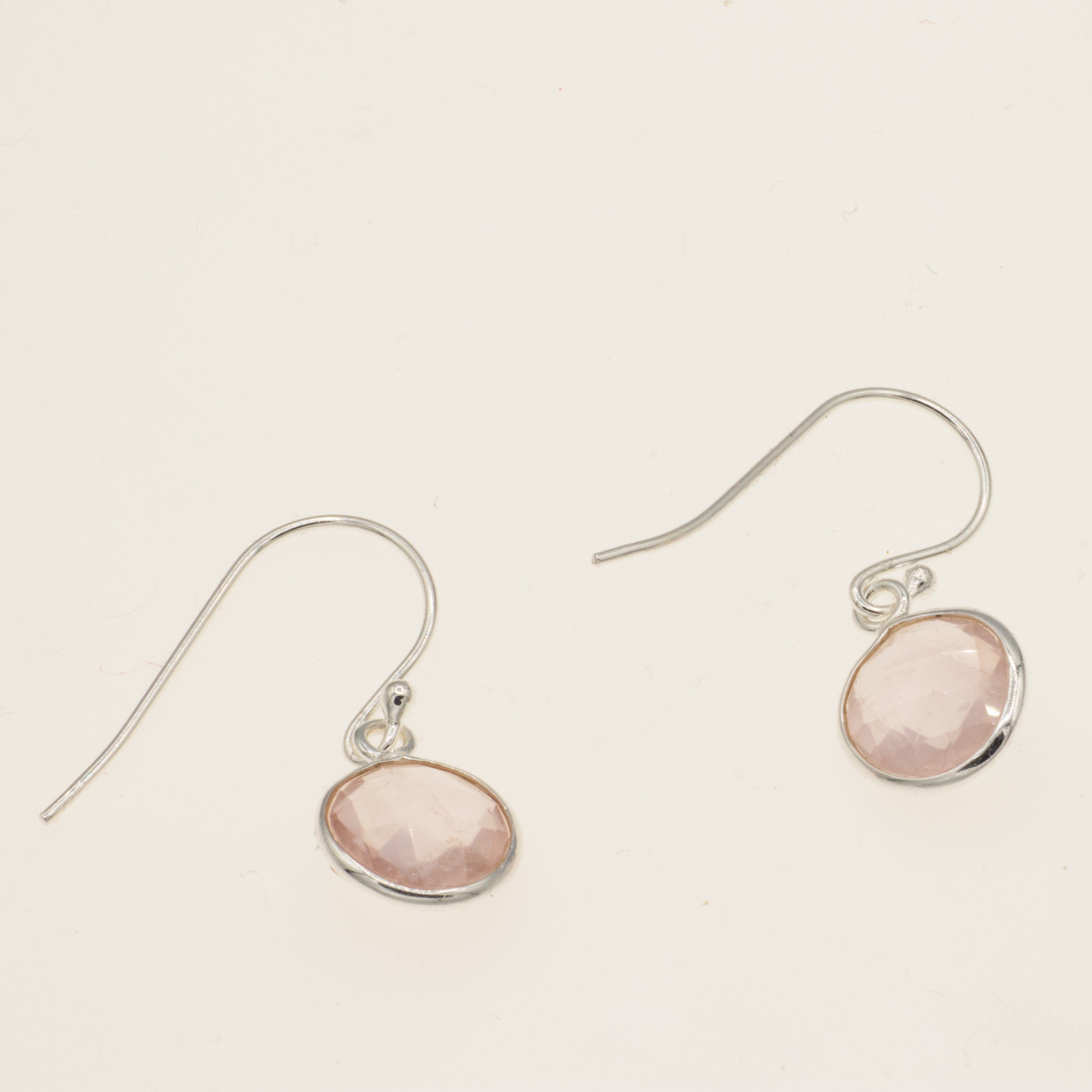 Bella Carina Paar Ohrhänger Ohrringe mit Rosenquarz rund, 925 Silber, mit e günstig online kaufen