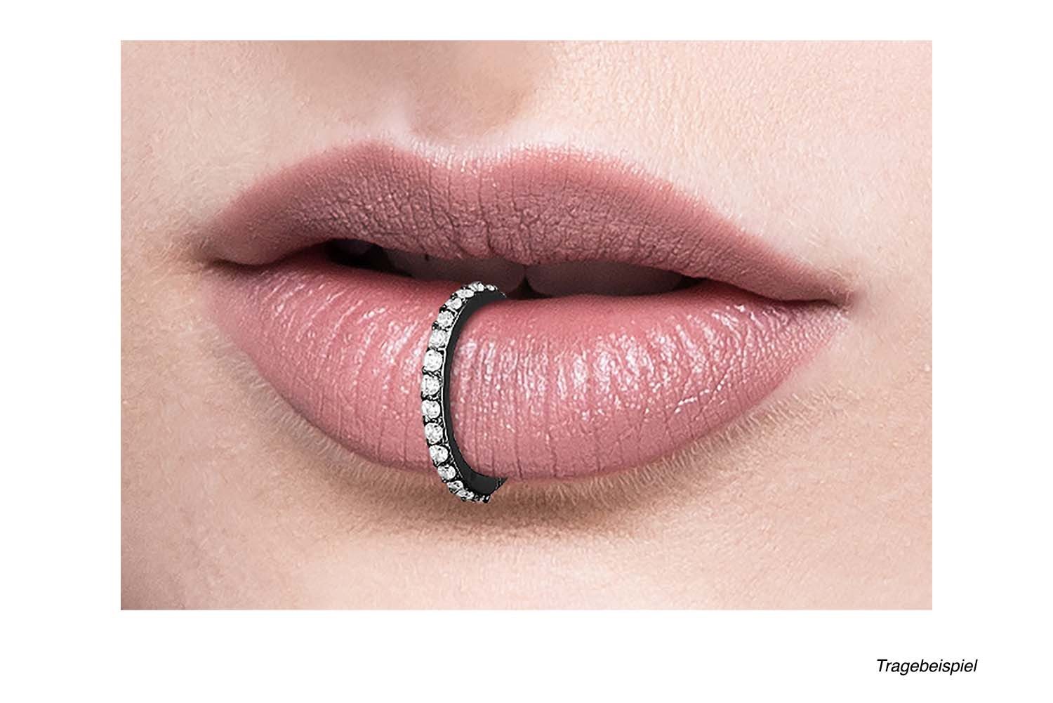 PIERCINGLINE Nasenpiercing Chirurgenstahl Segmentring Clicker EINGEFASSTE K günstig online kaufen