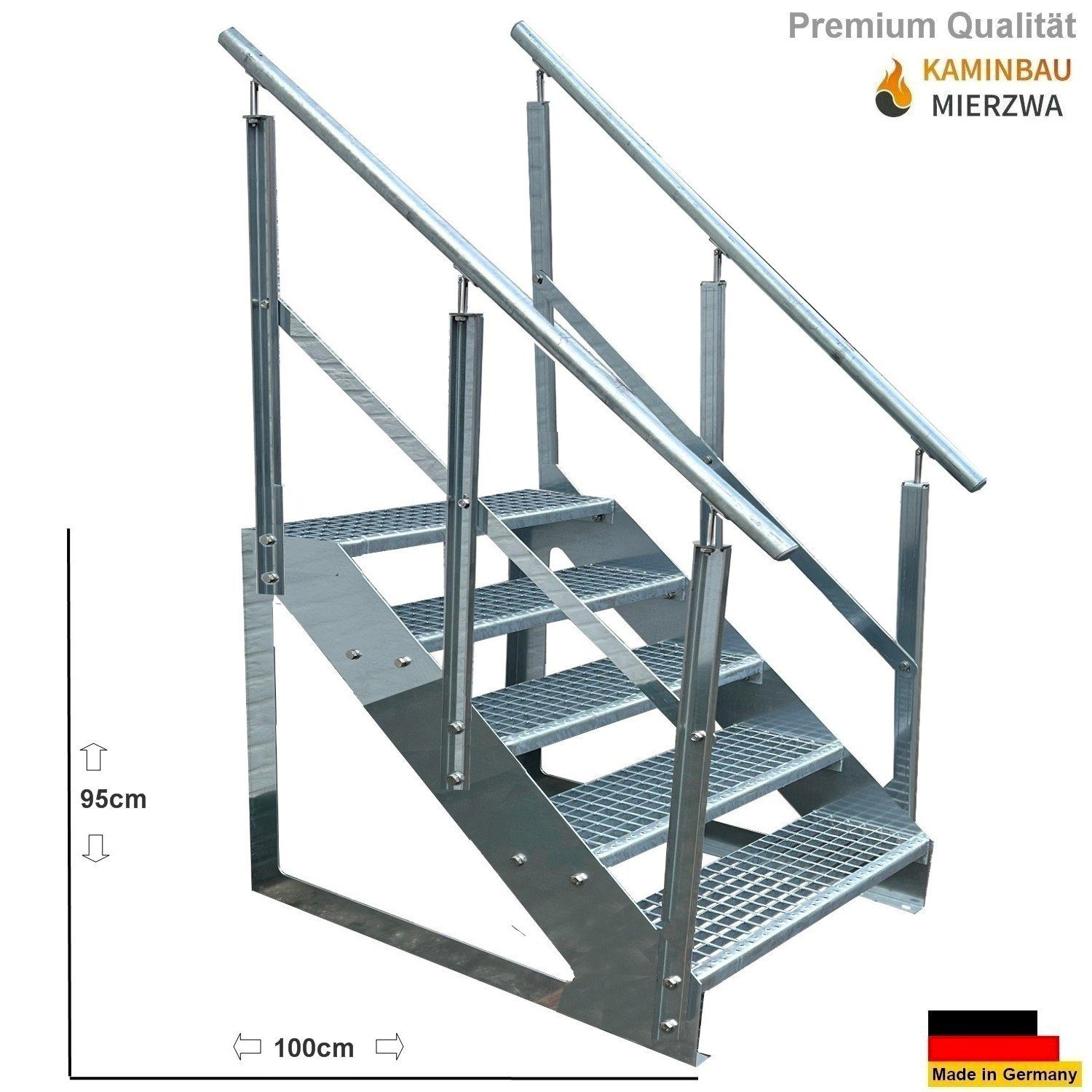 Kaminbau Mierzwa Außentreppe Premium Treppe Verzinkt günstig online kaufen