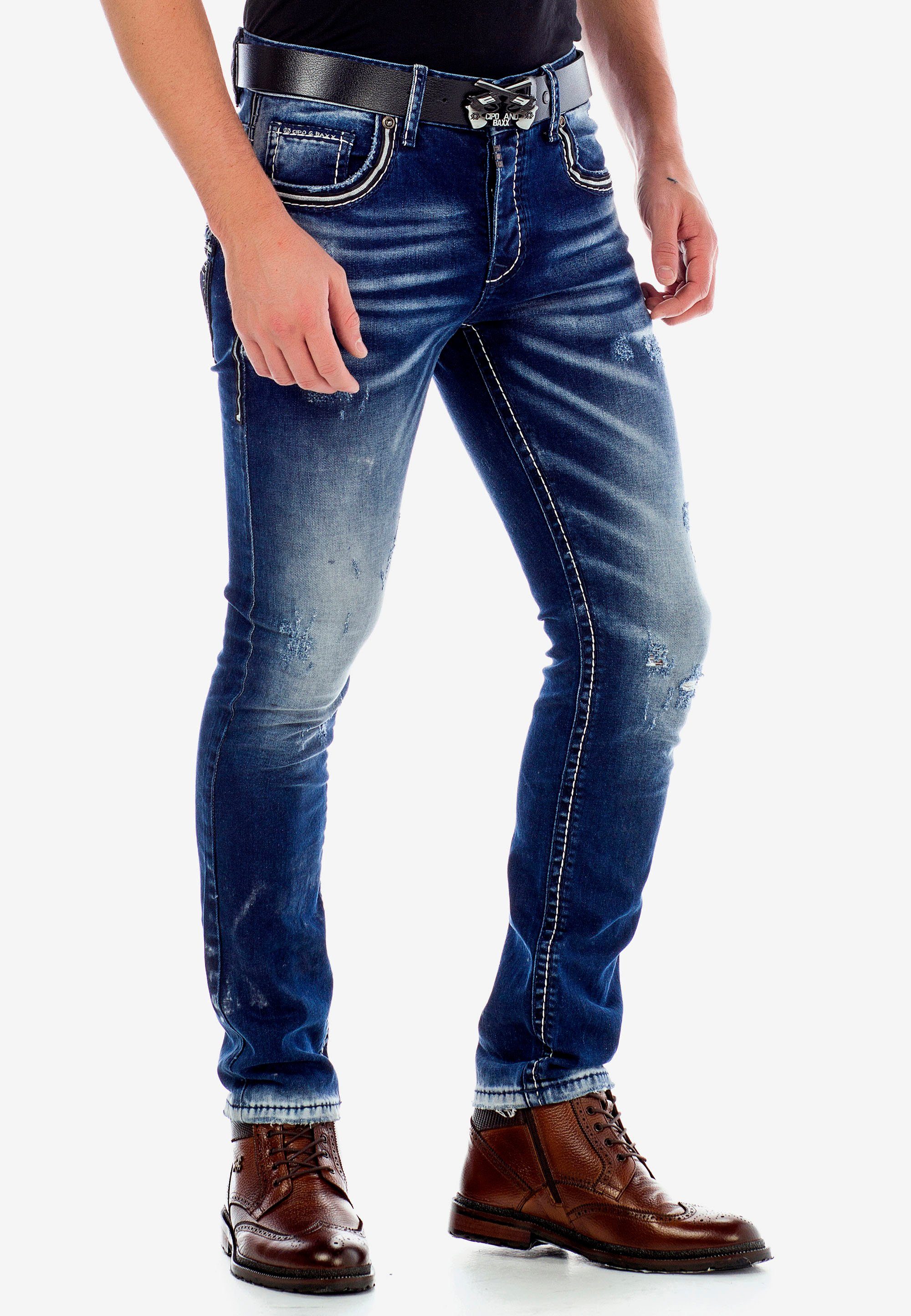 & Worn in im Fit Baxx Look Cipo Slim-fit-Jeans Straight Washed