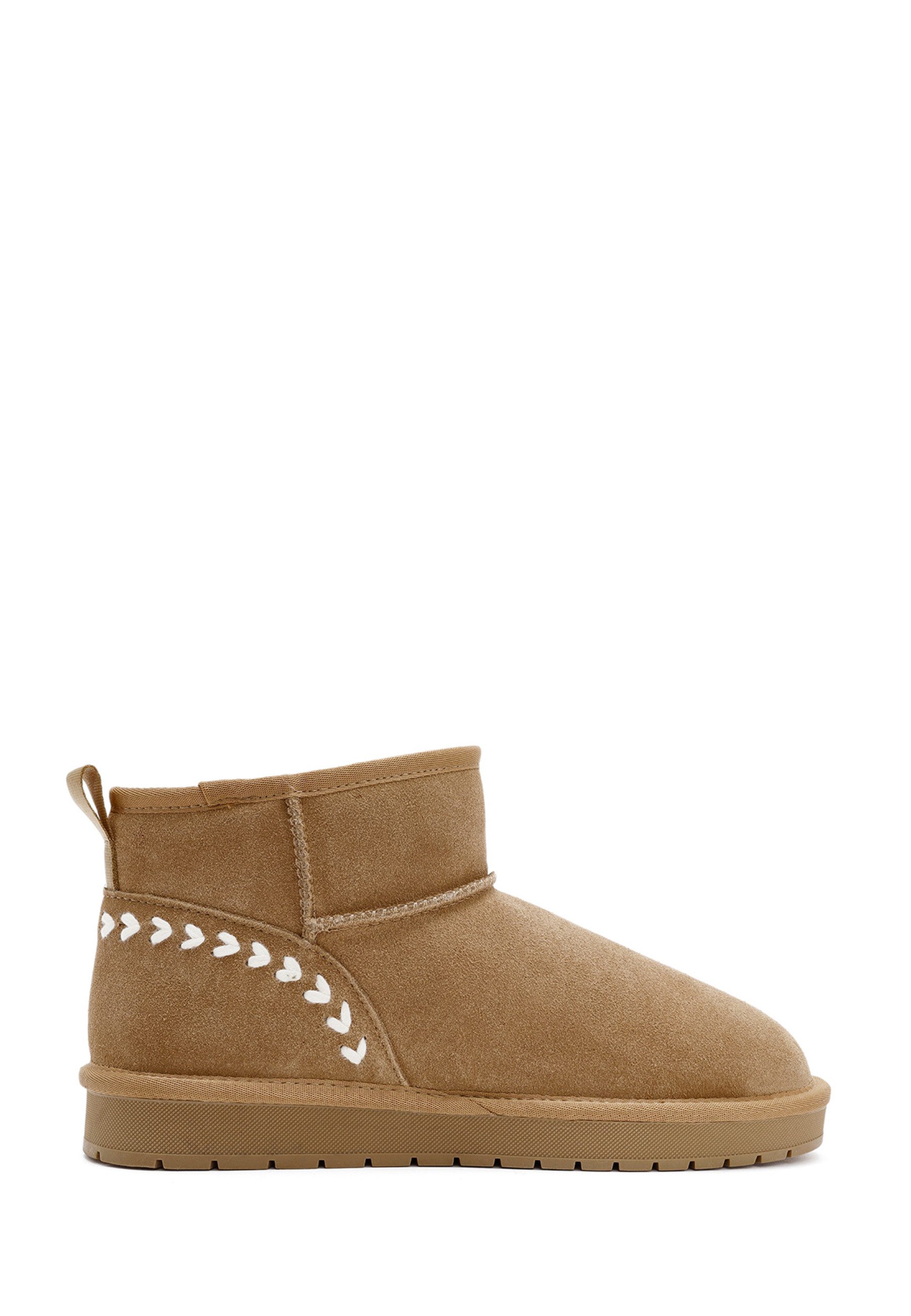 Derimod Teddy-Stiefel aus Veloursleder Ankleboots Kunstfellfutter, TPU Sohle, Absatz 2,5 cm