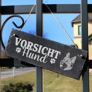 Dekolando Hängedekoration Vorsicht Hund Deutscher Schäferhund Schild 22x8cm