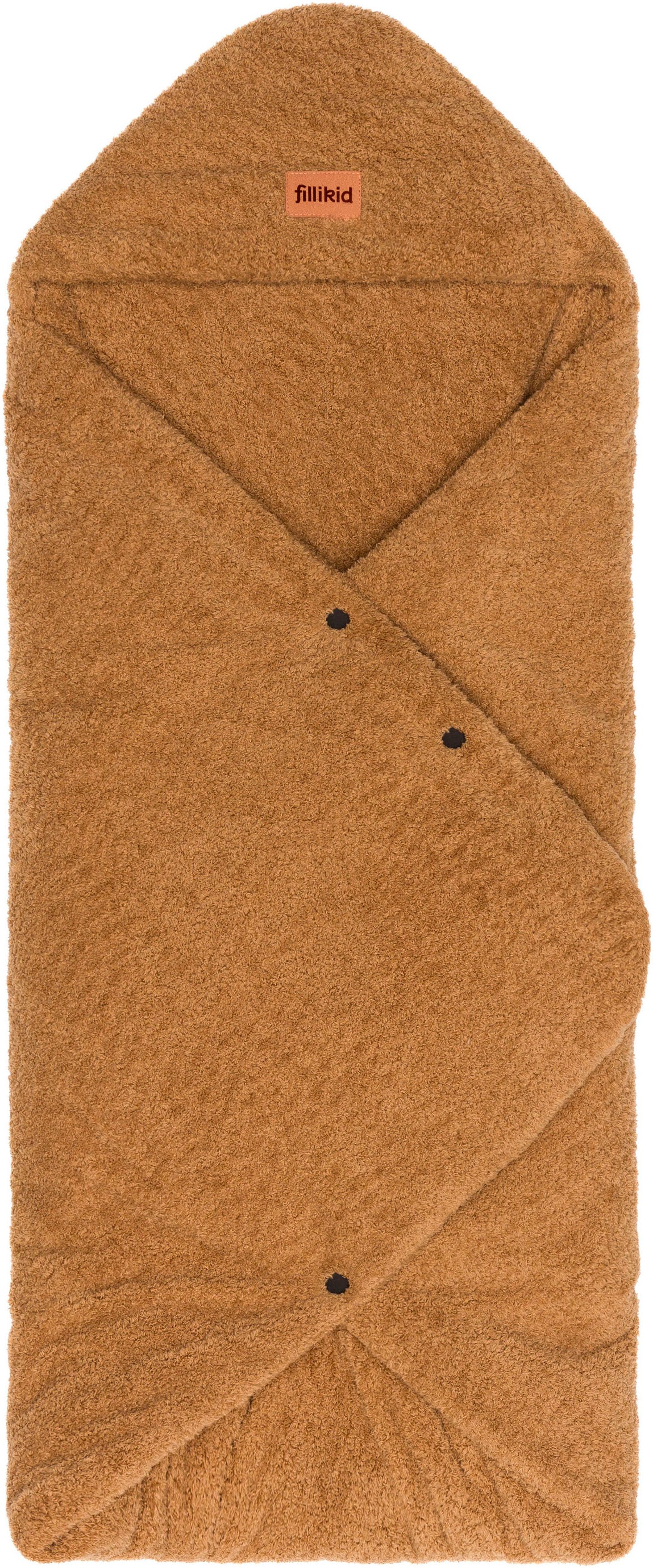 Einschlagdecke Dinara braun, Teddyplüsch, Fillikid, für Autositz Gr. 0 oder Kinderwagen