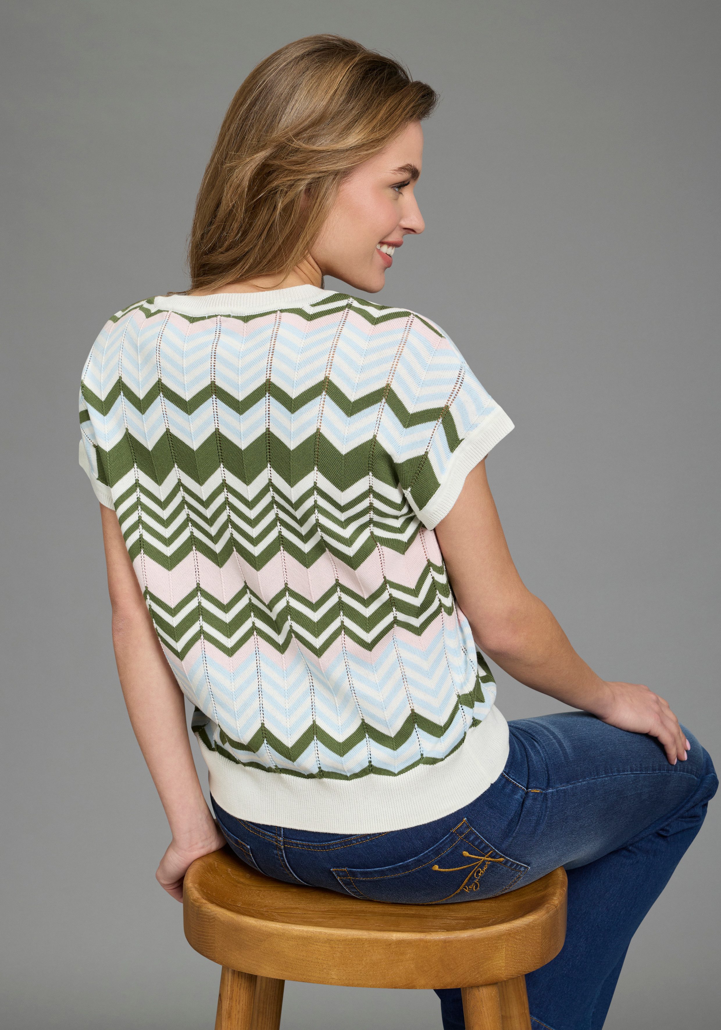 Laura Scott Strickpullover leichter Übergangspullover mit modernem Desgin u günstig online kaufen