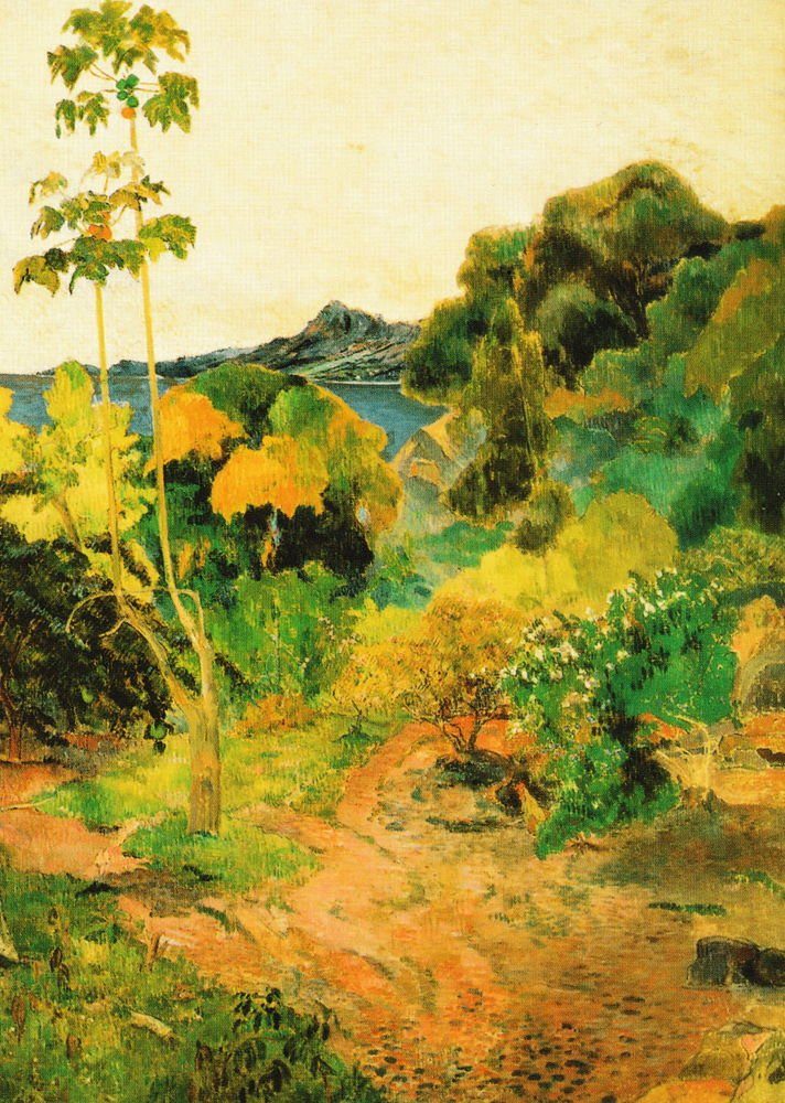 Postkarte Kunstkarte Paul Gauguin "Küstenlandschaft auf Martinique (Tropisc ..."