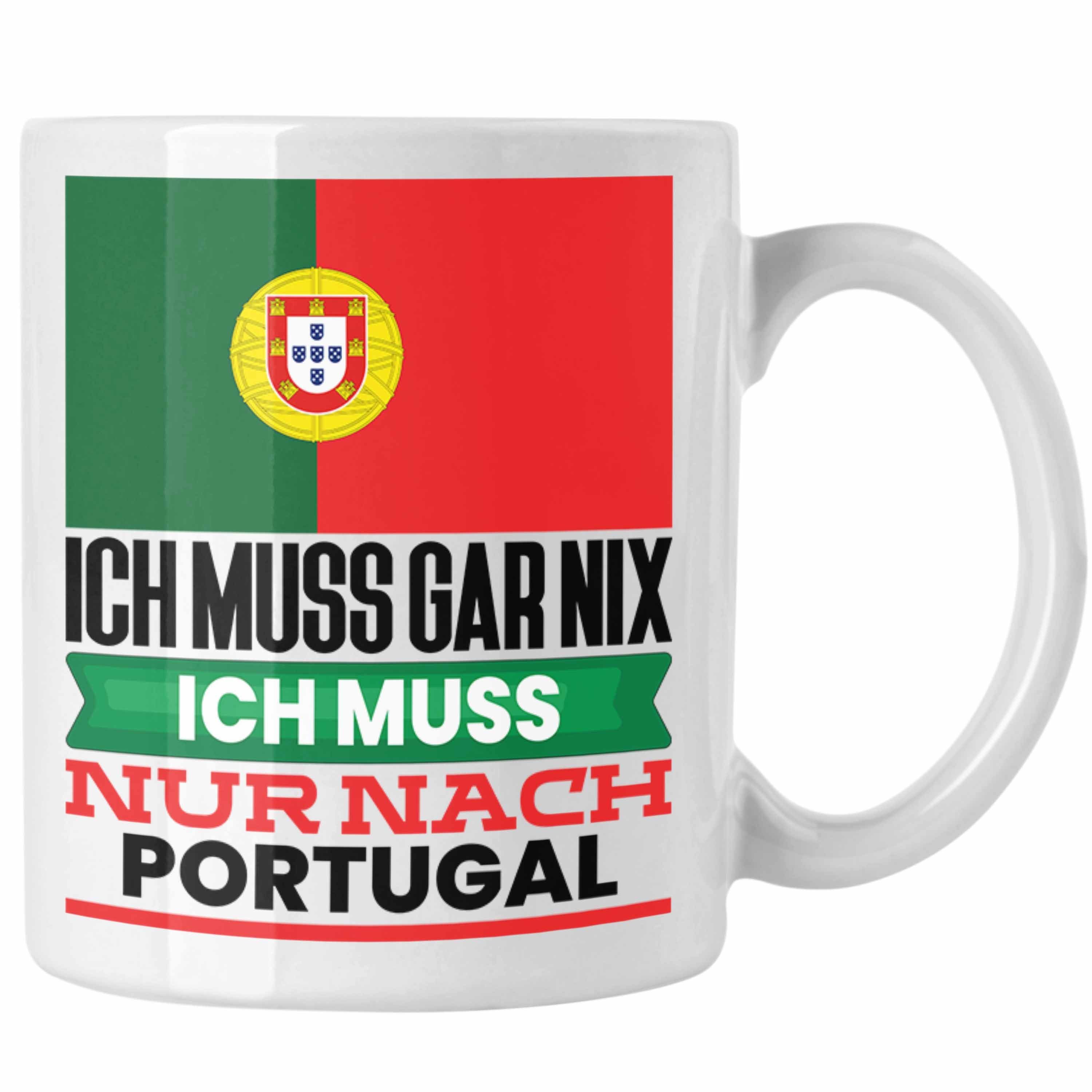 Trendation Tasse Portugal Tasse Geschenk für Portugiesen Geburtstag Urlaub Geschenkidee Weiss