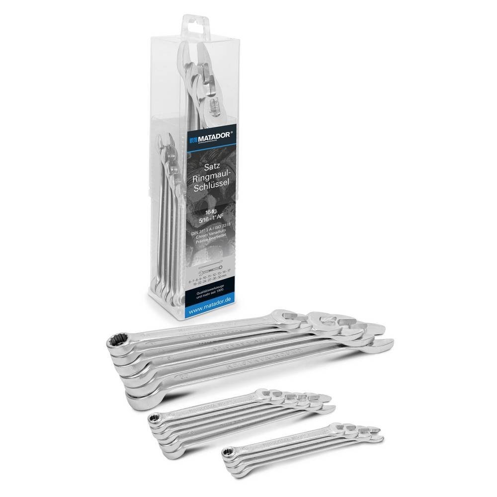 Matador Ringschlüssel Ringmaulschlüssel-Satz, 16-tlg., 6 - 32 mm
