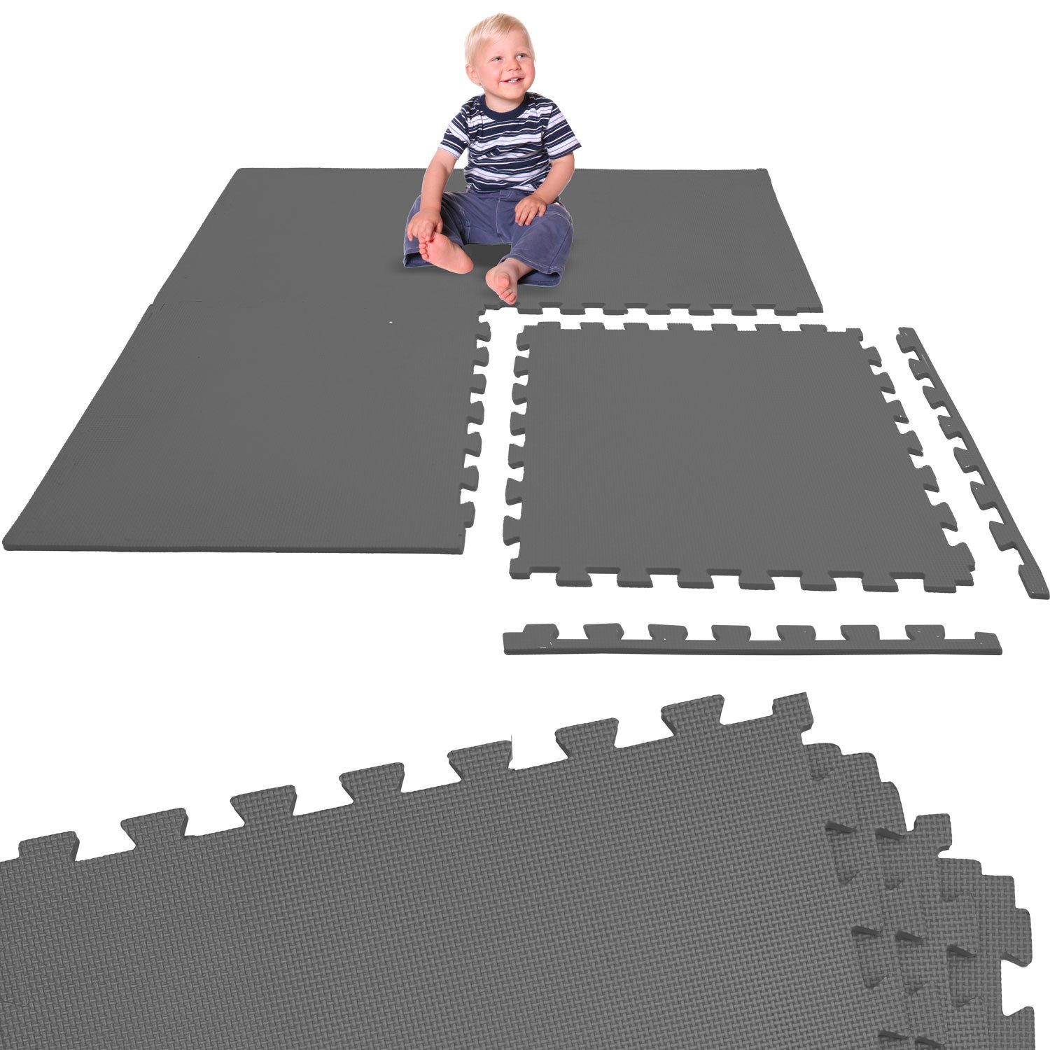 LittleTom Puzzlematte für Kinder 4 Teile Spielmatte 50 x 50cm Krabbelmatte fürs Kinderzimmer, (4-tlg), EVA-Schaum Spielunterlage - Puzzle Teppich - Bodenmatte Spielteppich