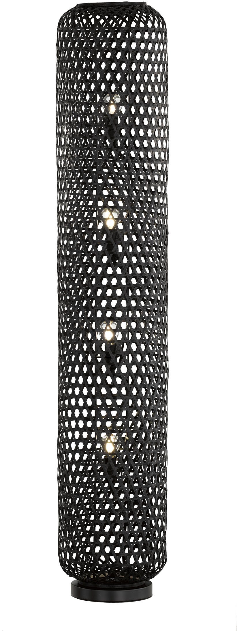WOHNEN-Kollektion Ein-/Ausschalter, Rattanschirm Stehlampe Leuchtmittel, Calla, - schwarz ohne SCHÖNER