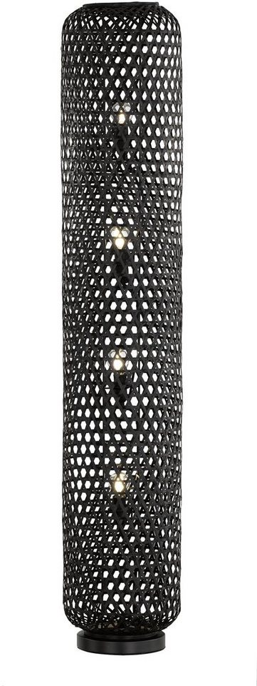 SCHÖNER WOHNEN-Kollektion Stehlampe Calla, Ein-/Ausschalter, ohne  Leuchtmittel, Rattanschirm - schwarz
