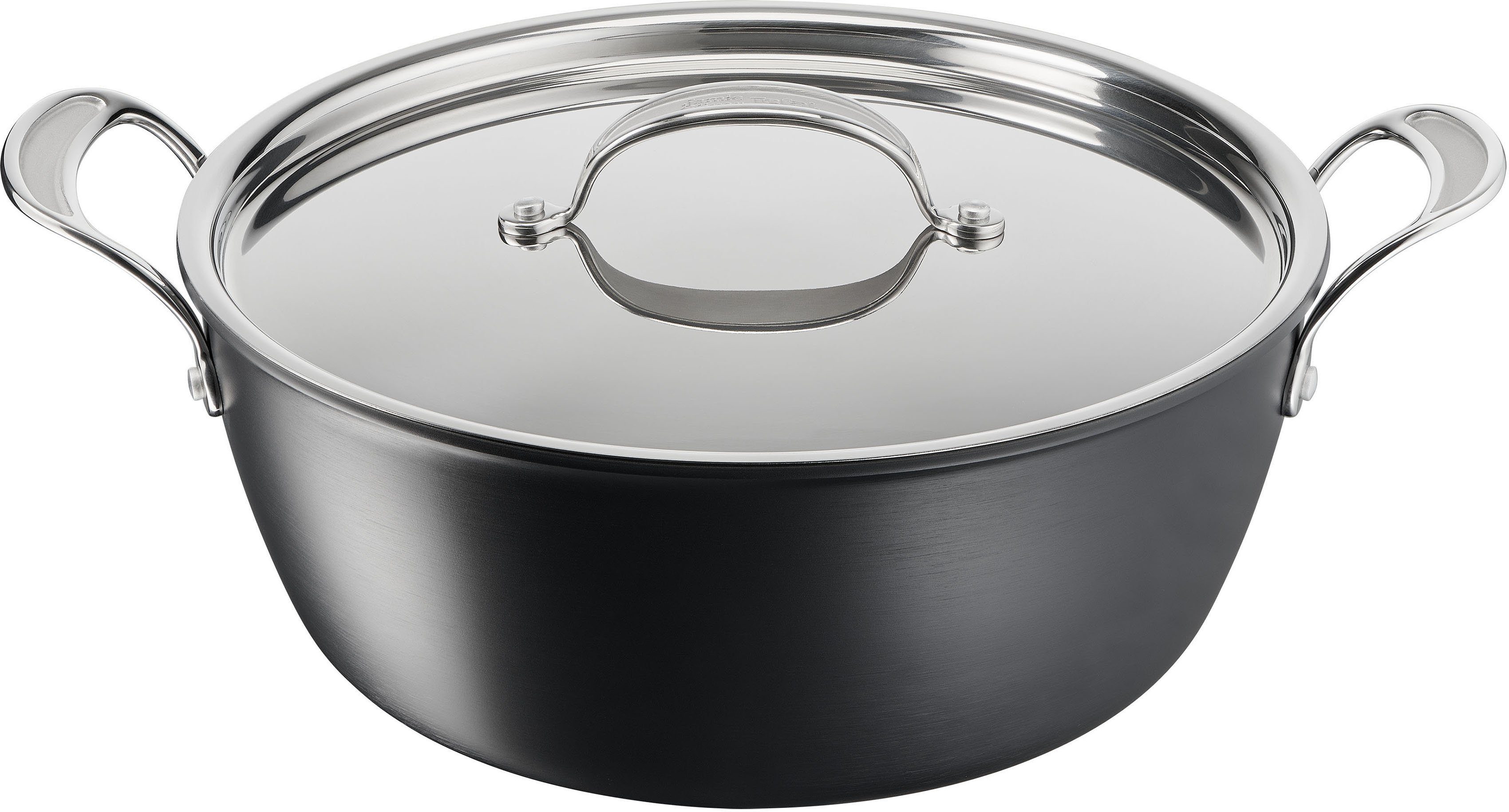 Tefal Kochtopf Jamie Oliver Batch-Cooking Set Induktion 30 cm, Aluminium, Antihaftversiegelung, Thermo-Signal, Rezeptbuch, H91254