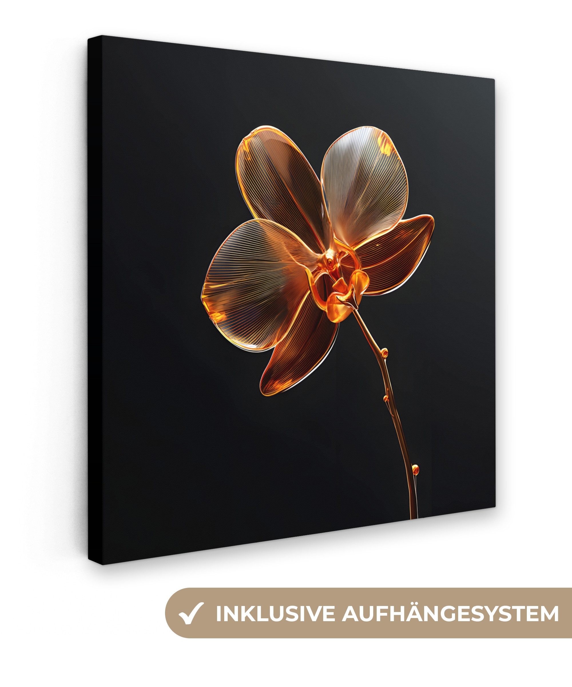 Leinwandbild Orchidee - Transparent - Blume