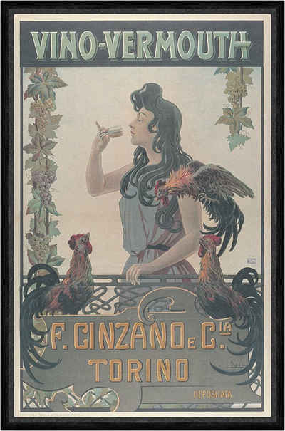 Kunstdruck Vino Vermouth Cinzano Torino Wein Getränk Werbung Kunstdruck Faks_Werb, (1 St)