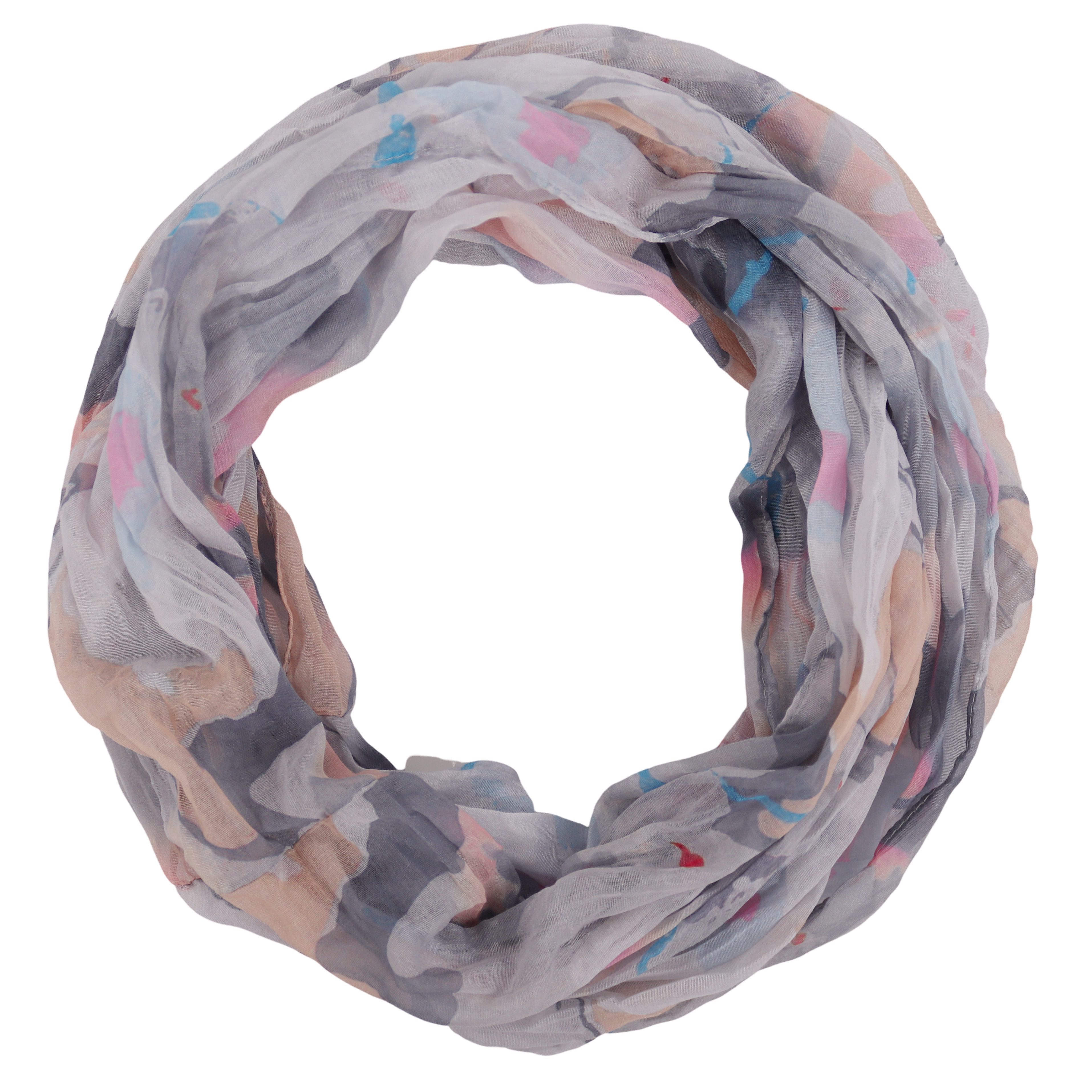 MIRROSI Loop Damen Schal mit Bunt-Muster Weich, (zweimal um den hals wickelbar, ca.45x75cm), Damen Halstuch ideal für Frühling, Sommer oder Herbst