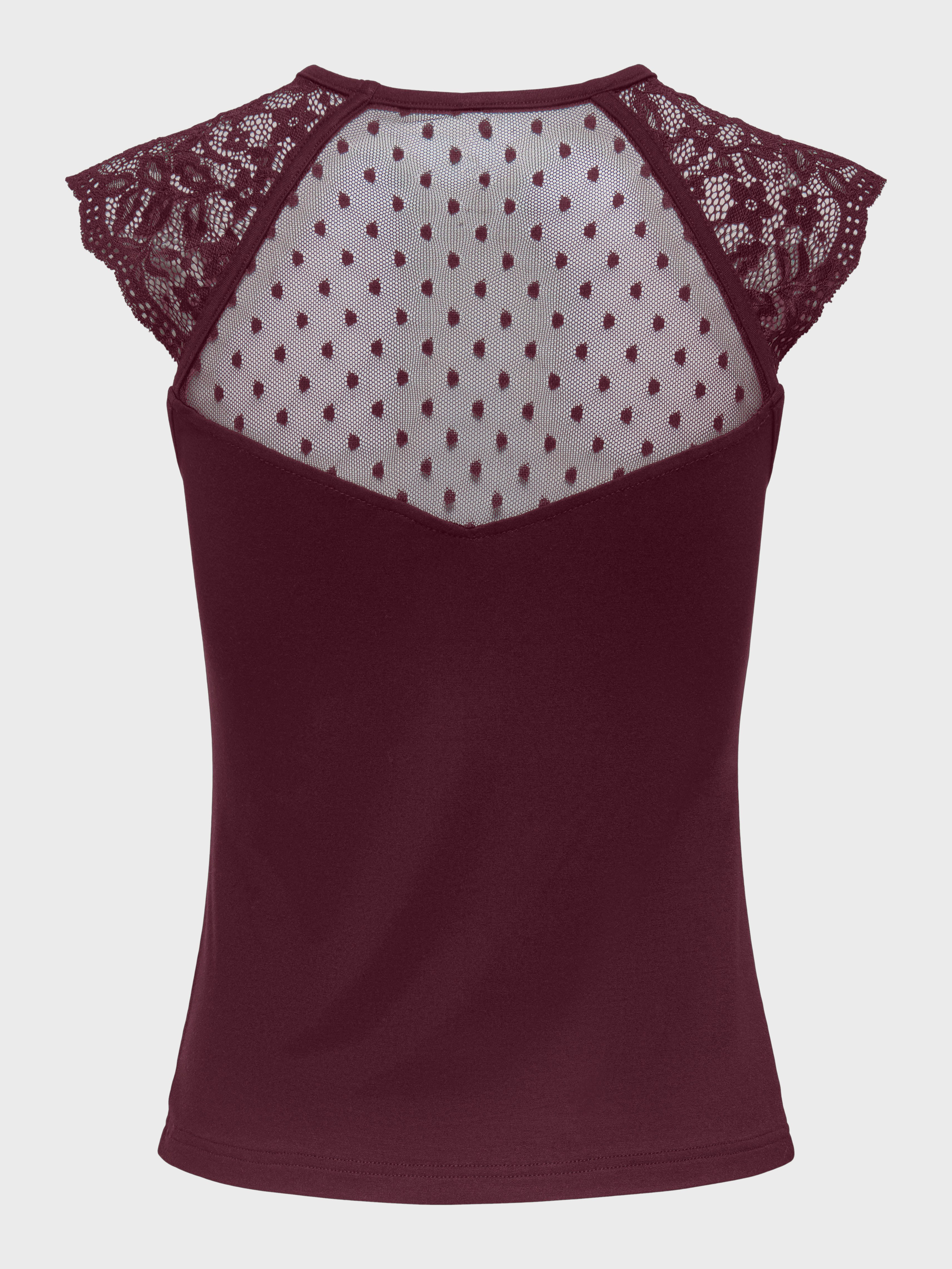 ONLY Spitzenshirt ONLEMILIE S/L DETAIL TOP CS JRS Viskosemischung, regular fit