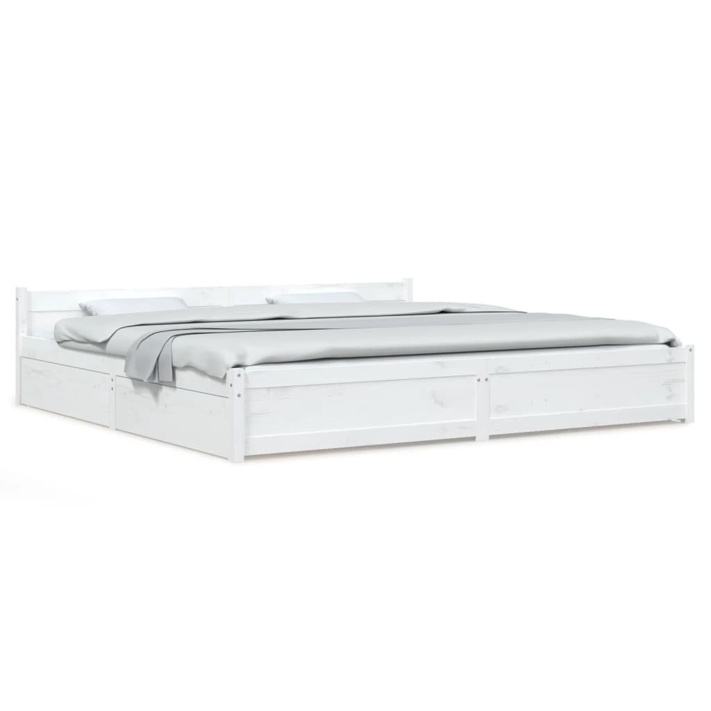 vidaXL Bett Bett mit Schubladen Weiß 200x200 cm