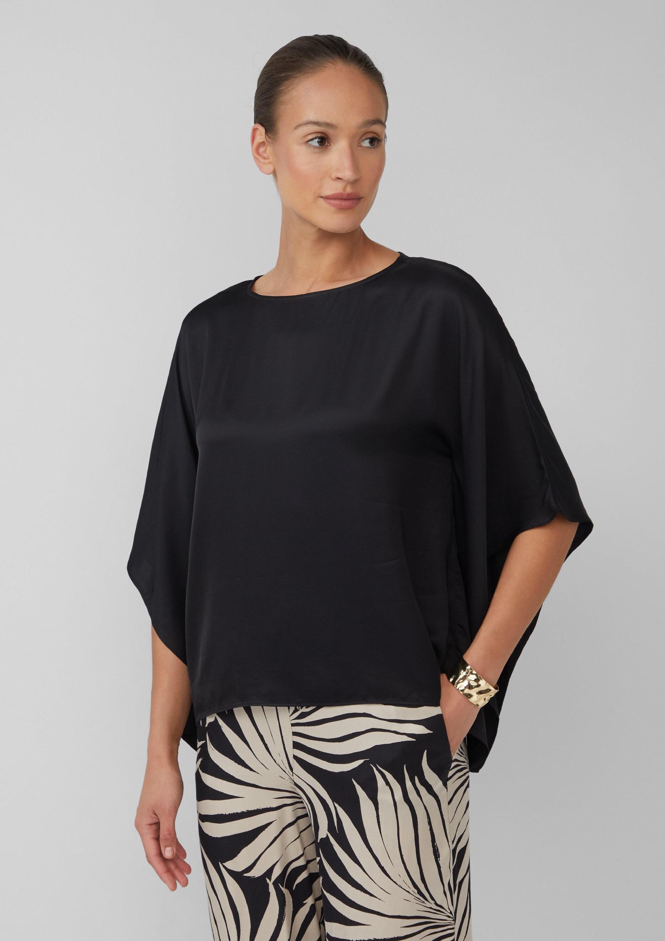 s.Oliver Poncho Bluse Fließende Poncho-Bluse aus Satin günstig online kaufen