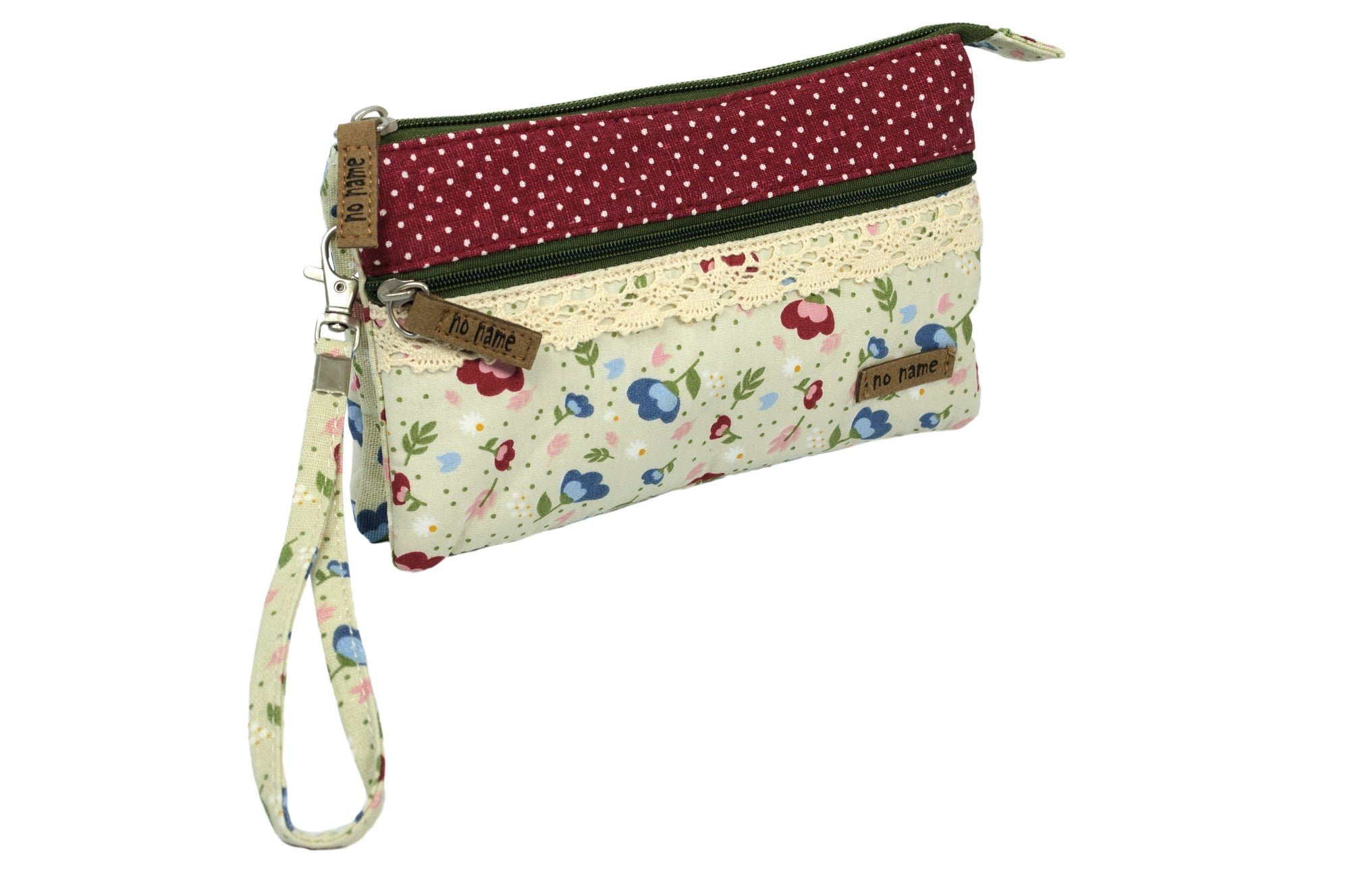 Beauty Thinxx Handgelenktasche PATCHWORK TÄSCHCHEN (Geldbörse) „Floral“ (1-tlg), Das PATCHWORK TÄSCHCHEN eignet sich Ideal als Geldbörse. Beige Bunt