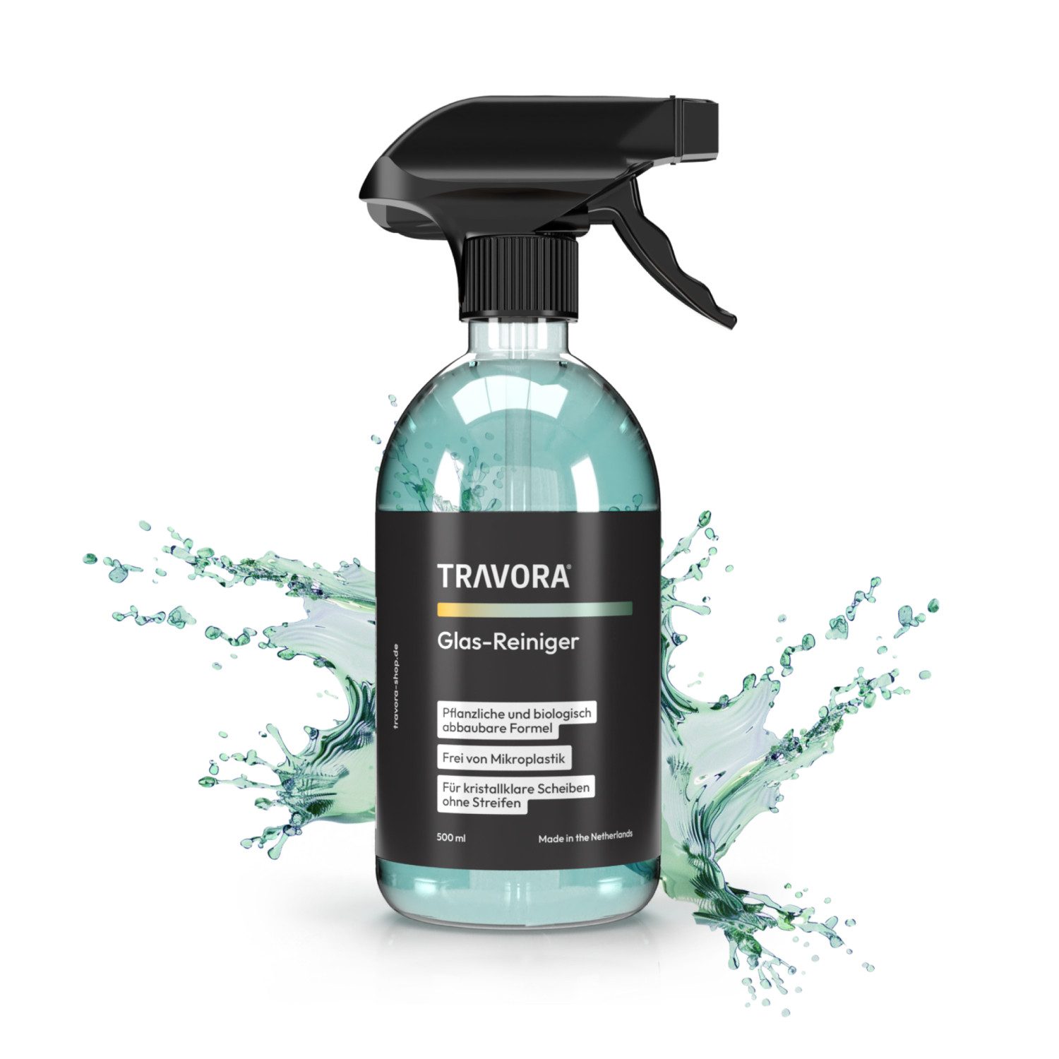 TRAVORA Reinigungs-Set Bio-Glasreiniger Auto & Acryl Glas Reiniger für kristallklare Sicht