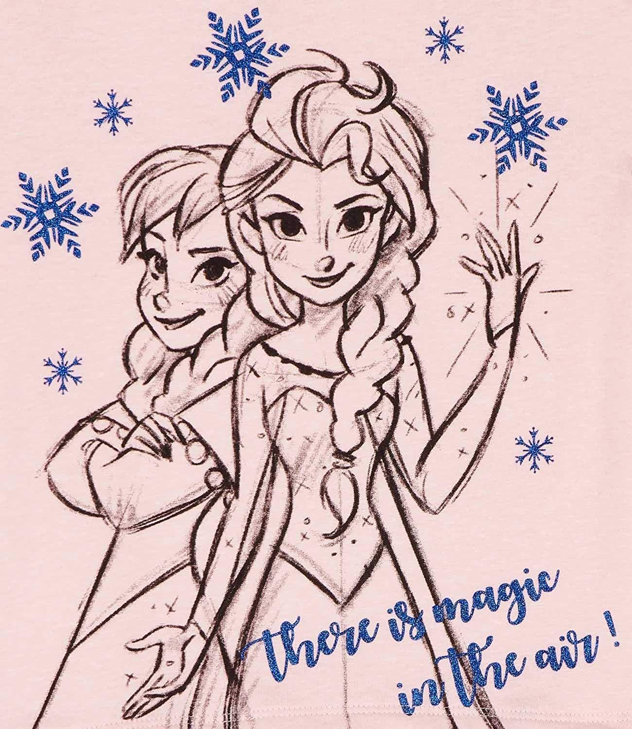 Disney Frozen Jerseykleid ANNA + ELSA Die Eiskönigin Mädchen Kleid 10 Jahre Rosa Frozen Mädchenkleid